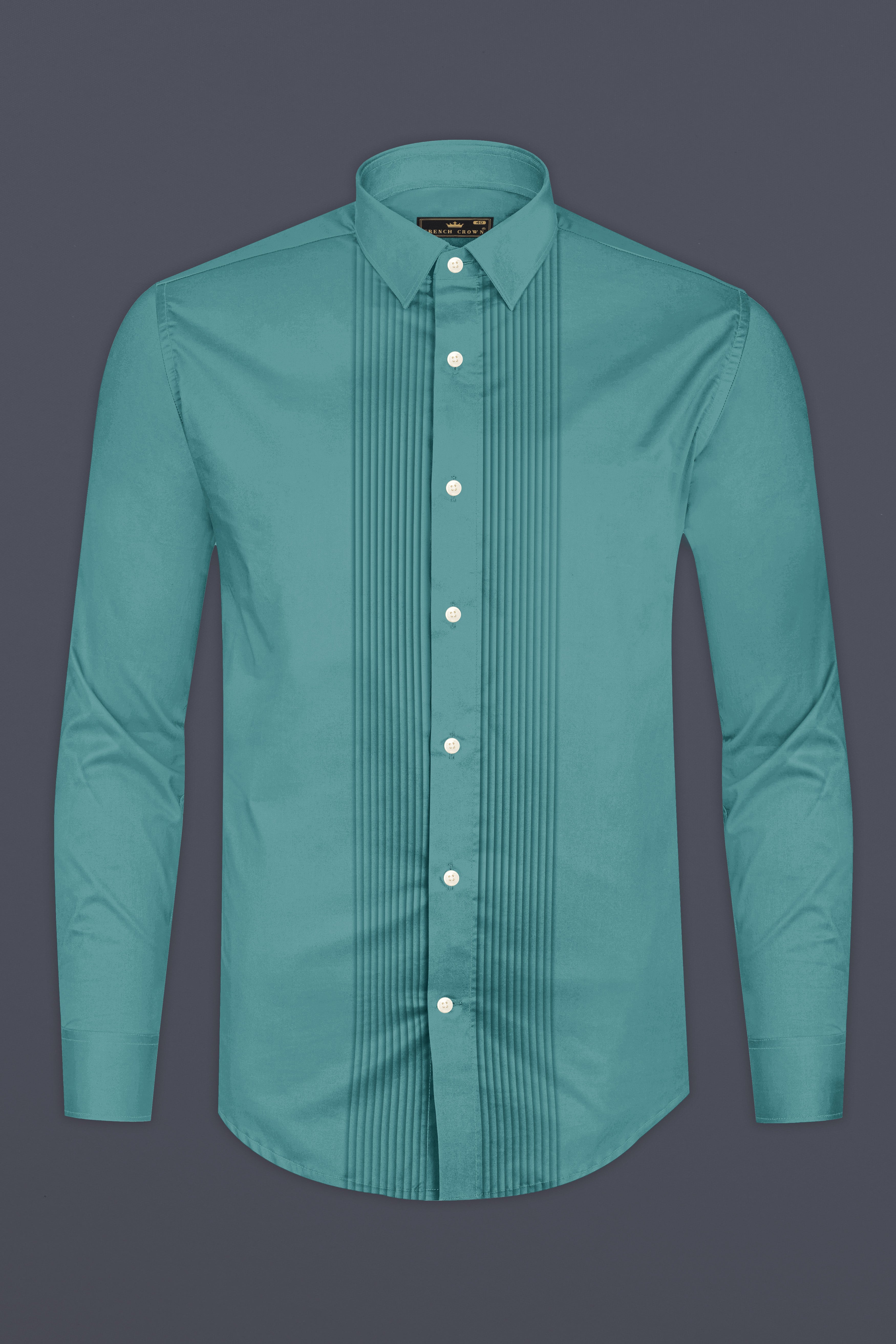 Lustraro-Viridian Green Subtle Sheen Super Soft Premium Cotton Tuxedo Dress Shirt 14453-TXD-38, 14453-TXD-H-38, 14453-TXD-39, 14453-TXD-H-39, 14453-TXD-40, 14453-TXD-H-40, 14453-TXD-42, 14453-TXD-H-42, 14453-TXD-44, 14453-TXD-H-44, 14453-TXD-46, 14453-TXD-H-46, 14453-TXD-48, 14453-TXD-H-48, 14453-TXD-50, 14453-TXD-H-50, 14453-TXD-52, 14453-TXD-H-52
