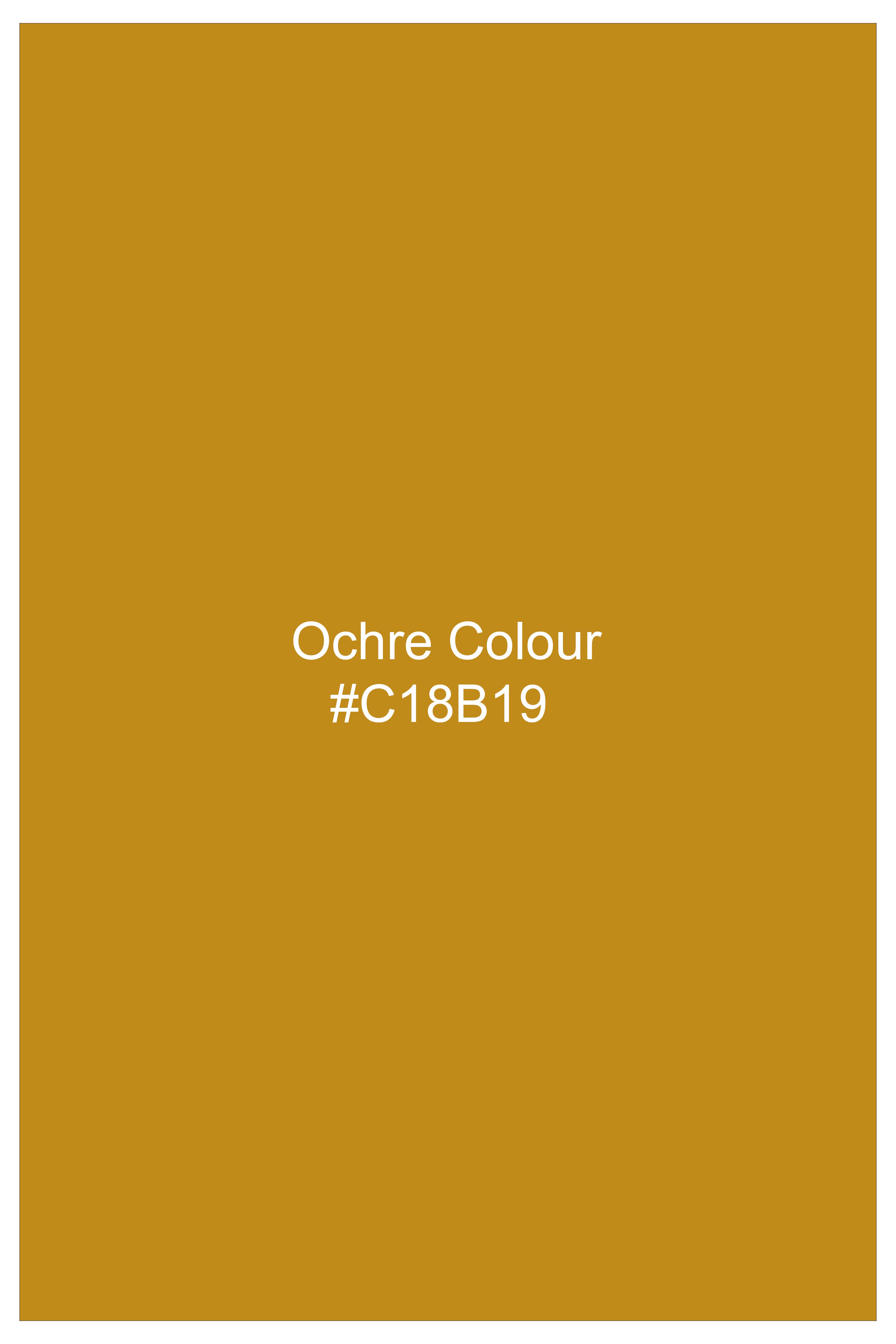 Solvoro-Ochre Yellow Subtle Sheen Super Soft Premium Cotton Mandarin Dress Shirt