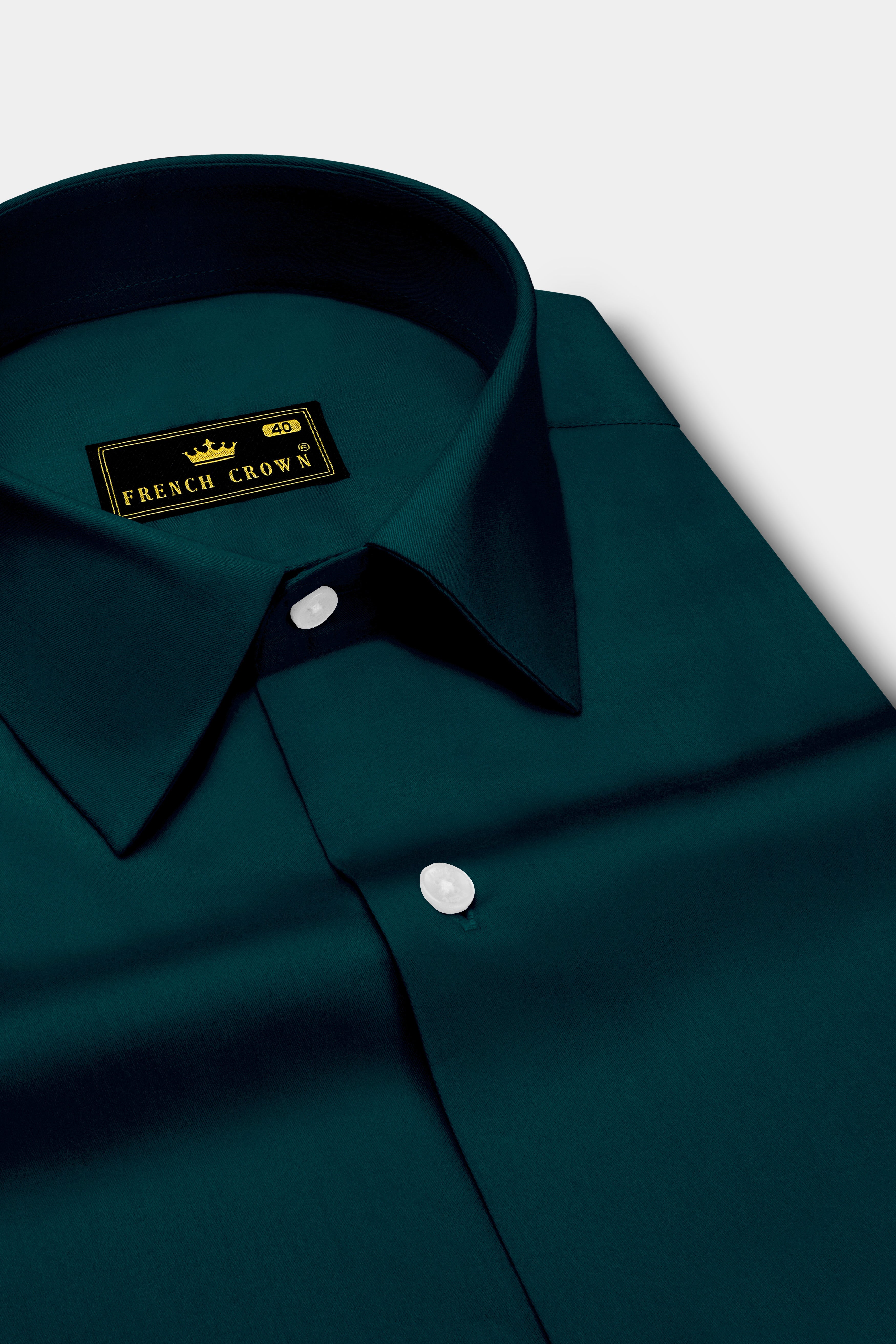 Verdoro-Daintree Green Subtle Sheen Super Soft Premium Cotton Dress Shirt