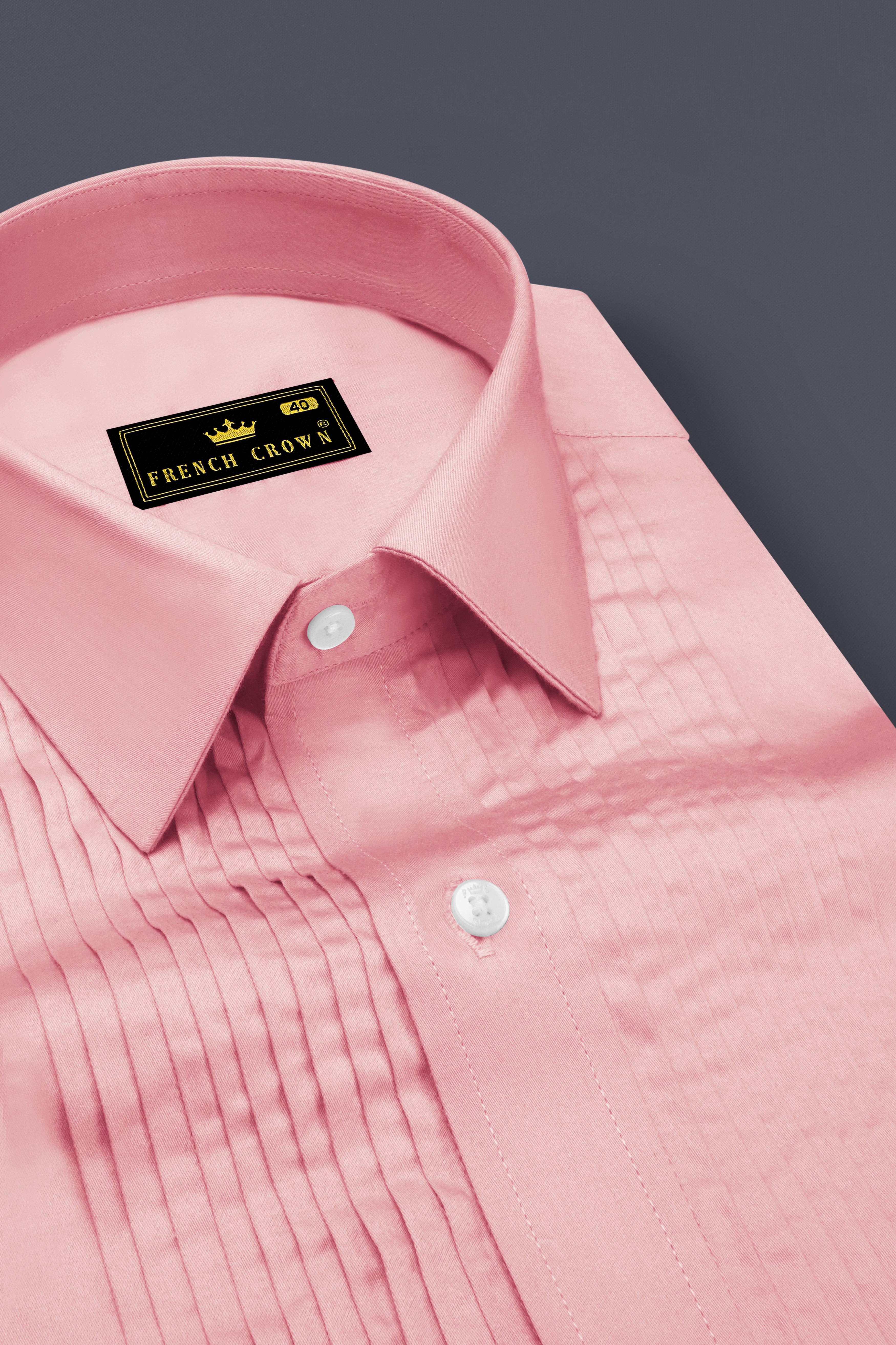 Rosavon-Blossom Pink Subtle Sheen Super Soft Premium Cotton Tuxedo Dress Shirt