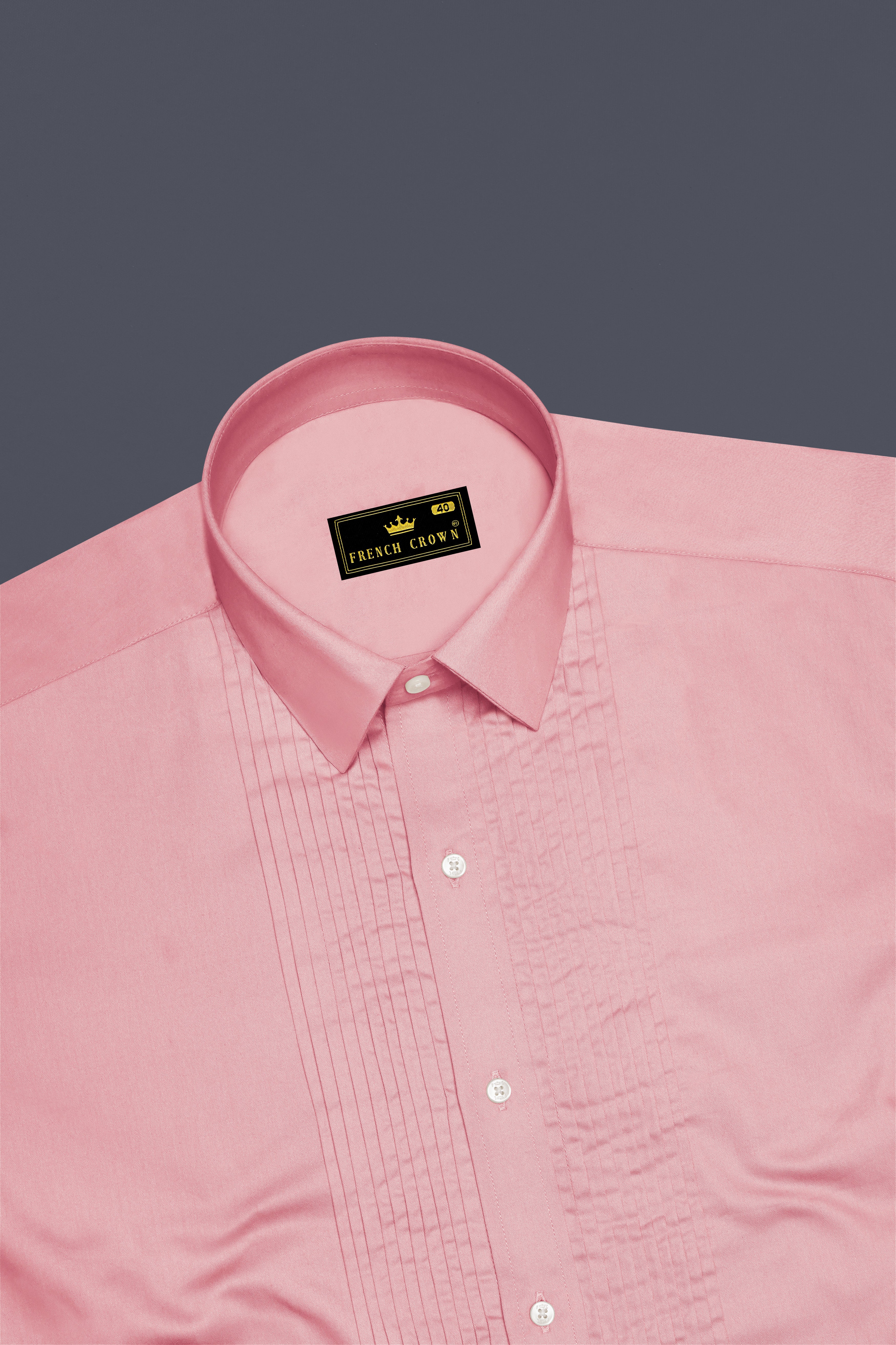Rosavon-Blossom Pink Subtle Sheen Super Soft Premium Cotton Tuxedo Dress Shirt