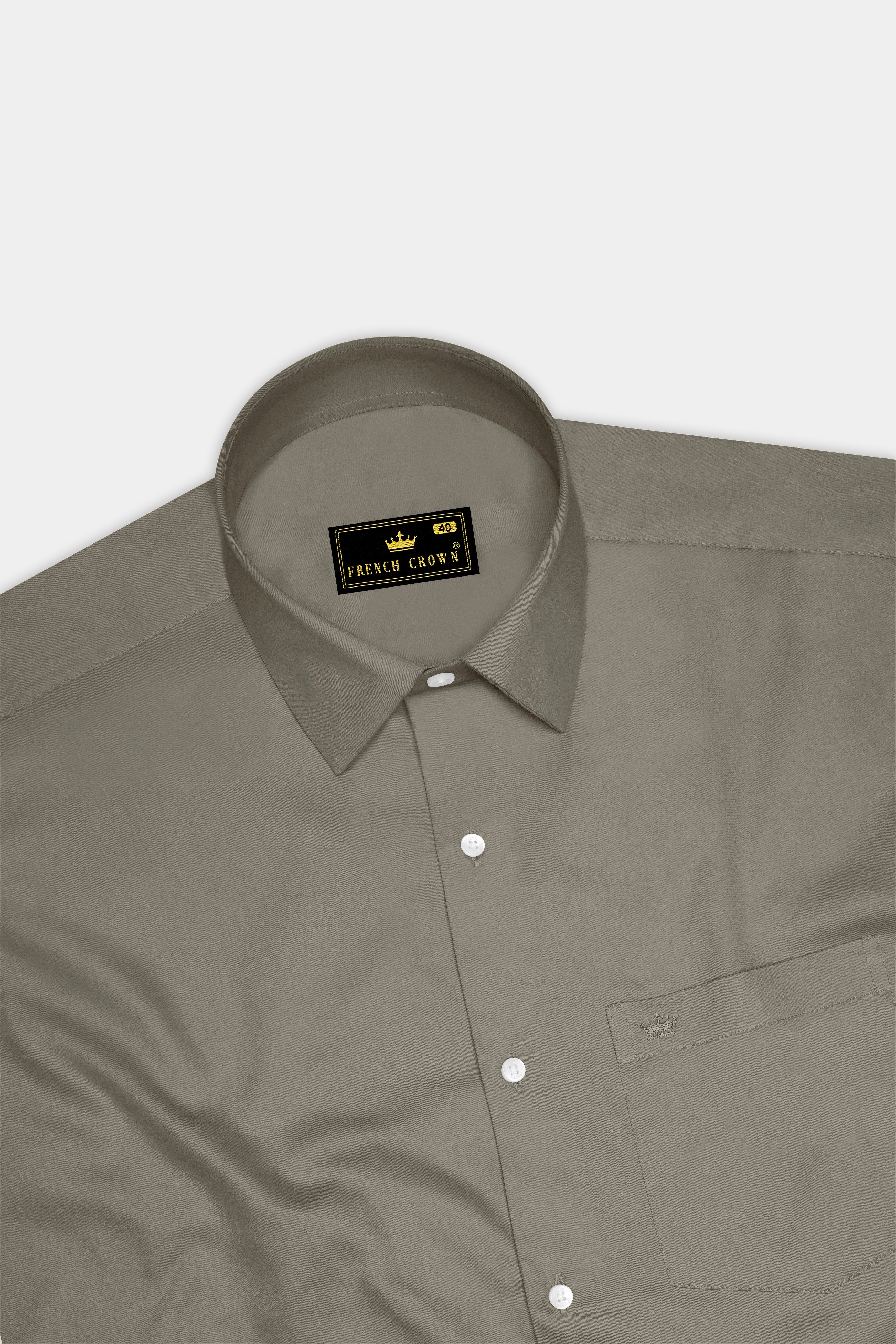 Argento-Makara Gray Subtle Sheen Super Soft Premium Cotton Dress Shirt