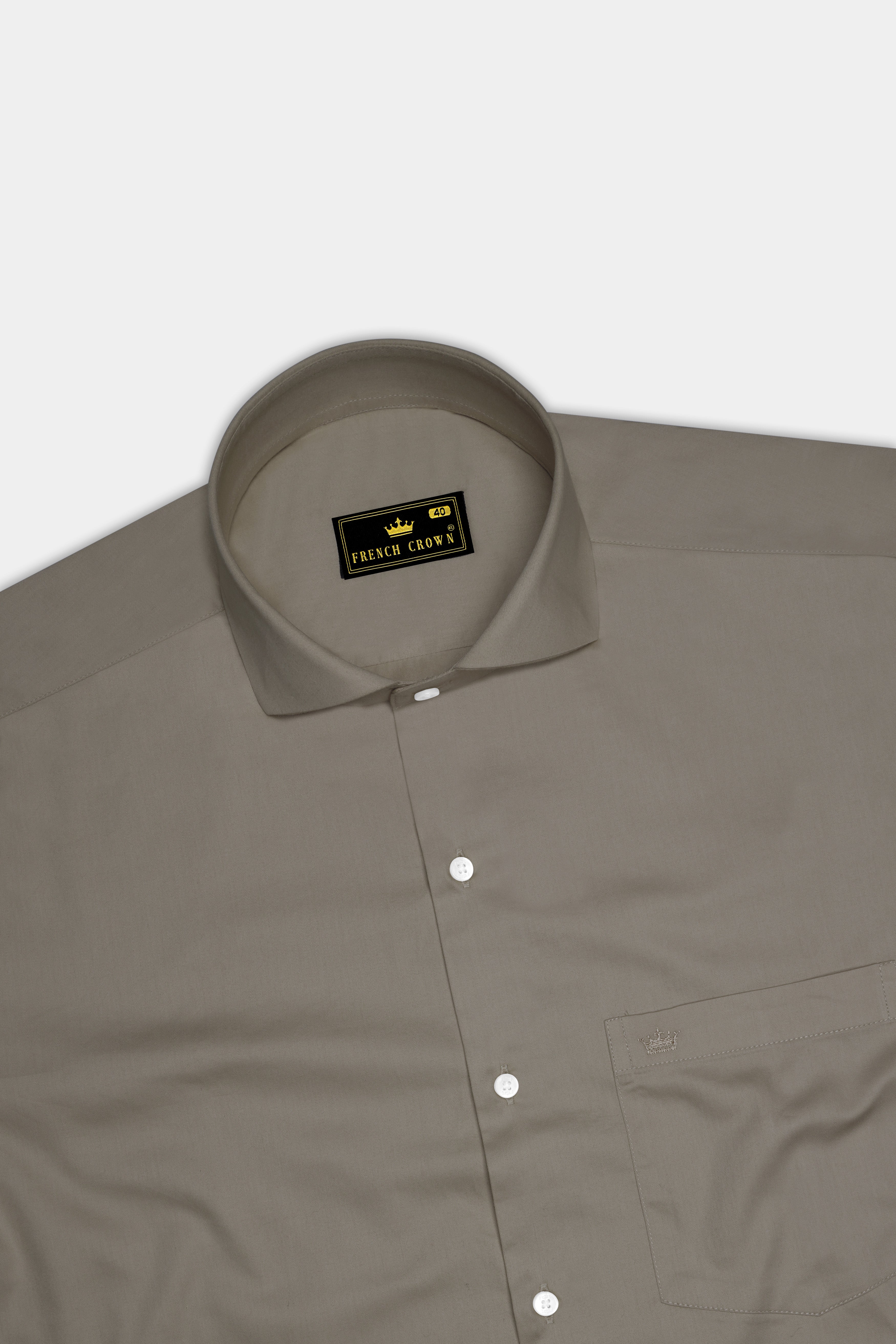 Argento-Makara Gray Subtle Sheen Super Soft Premium Cotton Cut Away Collar Dress Shirt