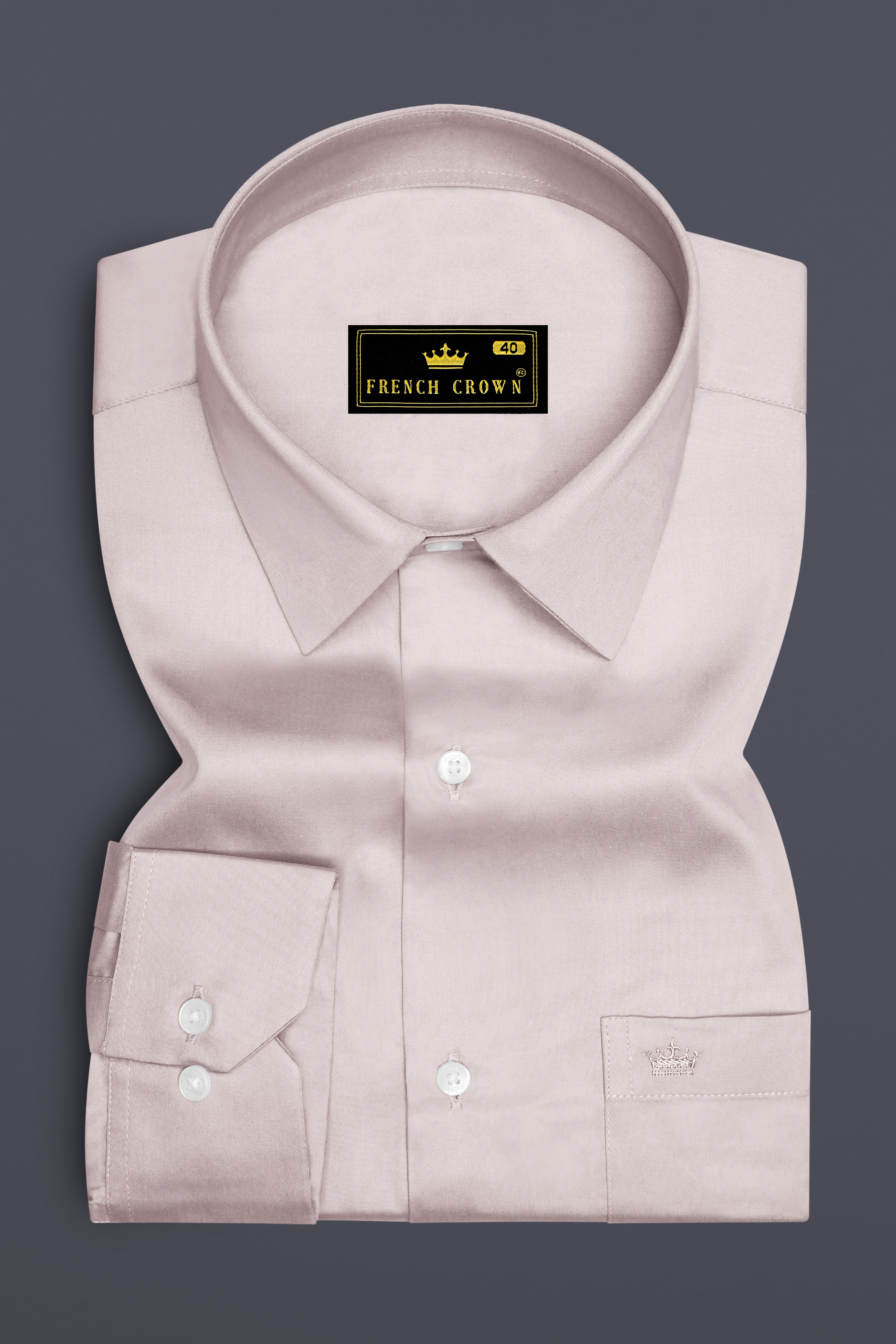 Blushoro-Clam Pink Subtle Sheen Super Soft Premium Cotton Dress Shirt