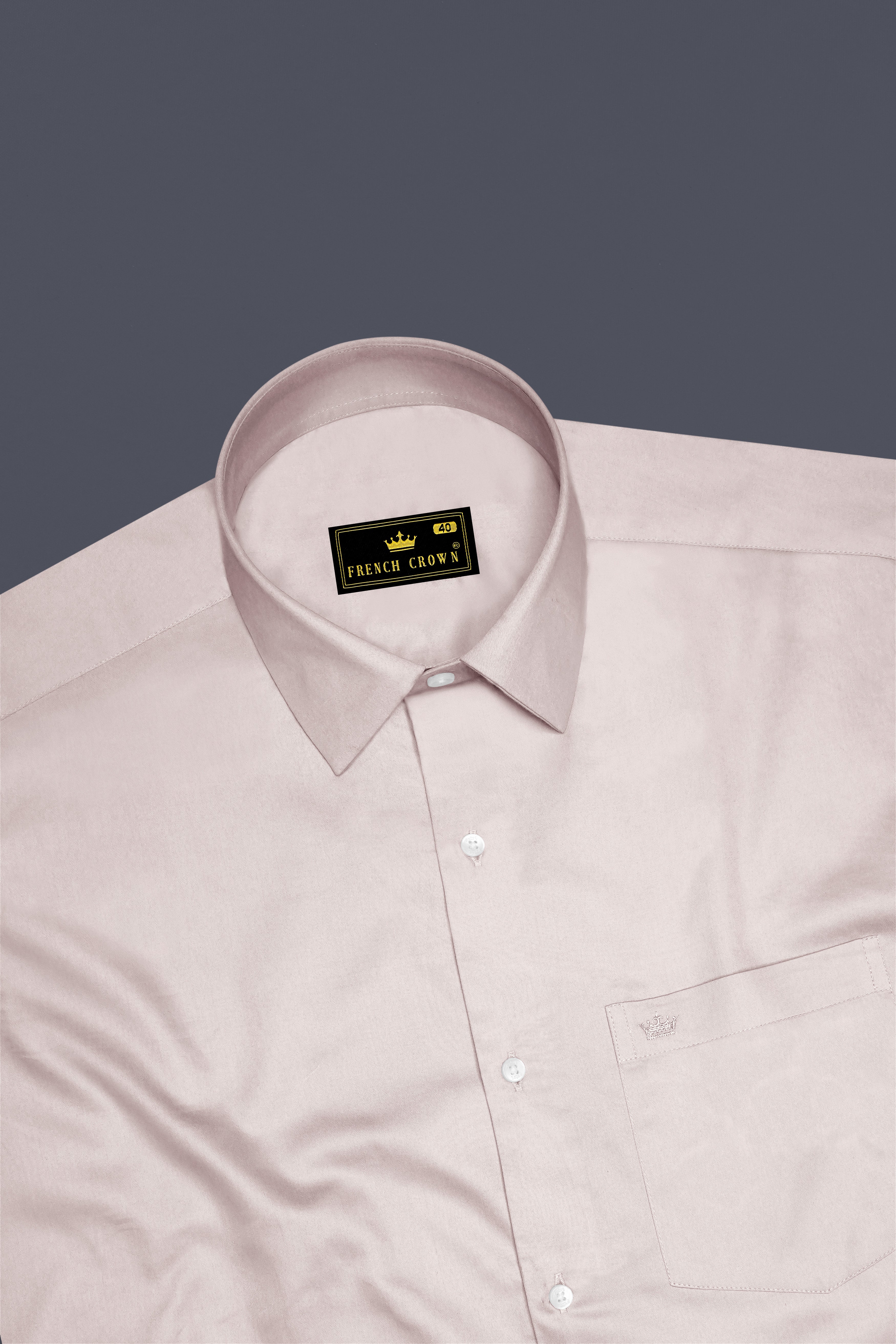 Blushoro-Clam Pink Subtle Sheen Super Soft Premium Cotton Dress Shirt