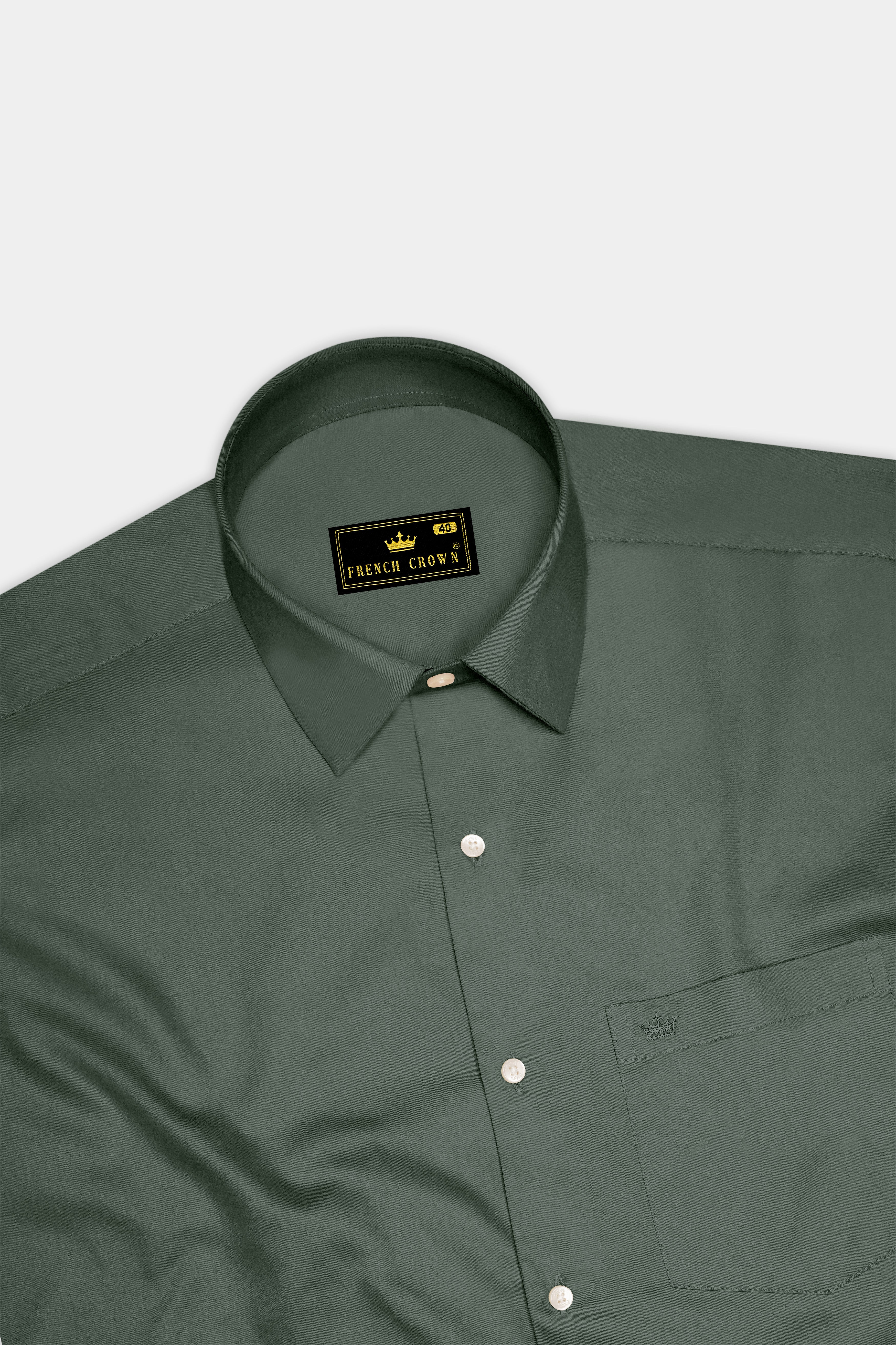 Sylvoro-Nandor Green Subtle Sheen Super Soft Premium Cotton Dress Shirt