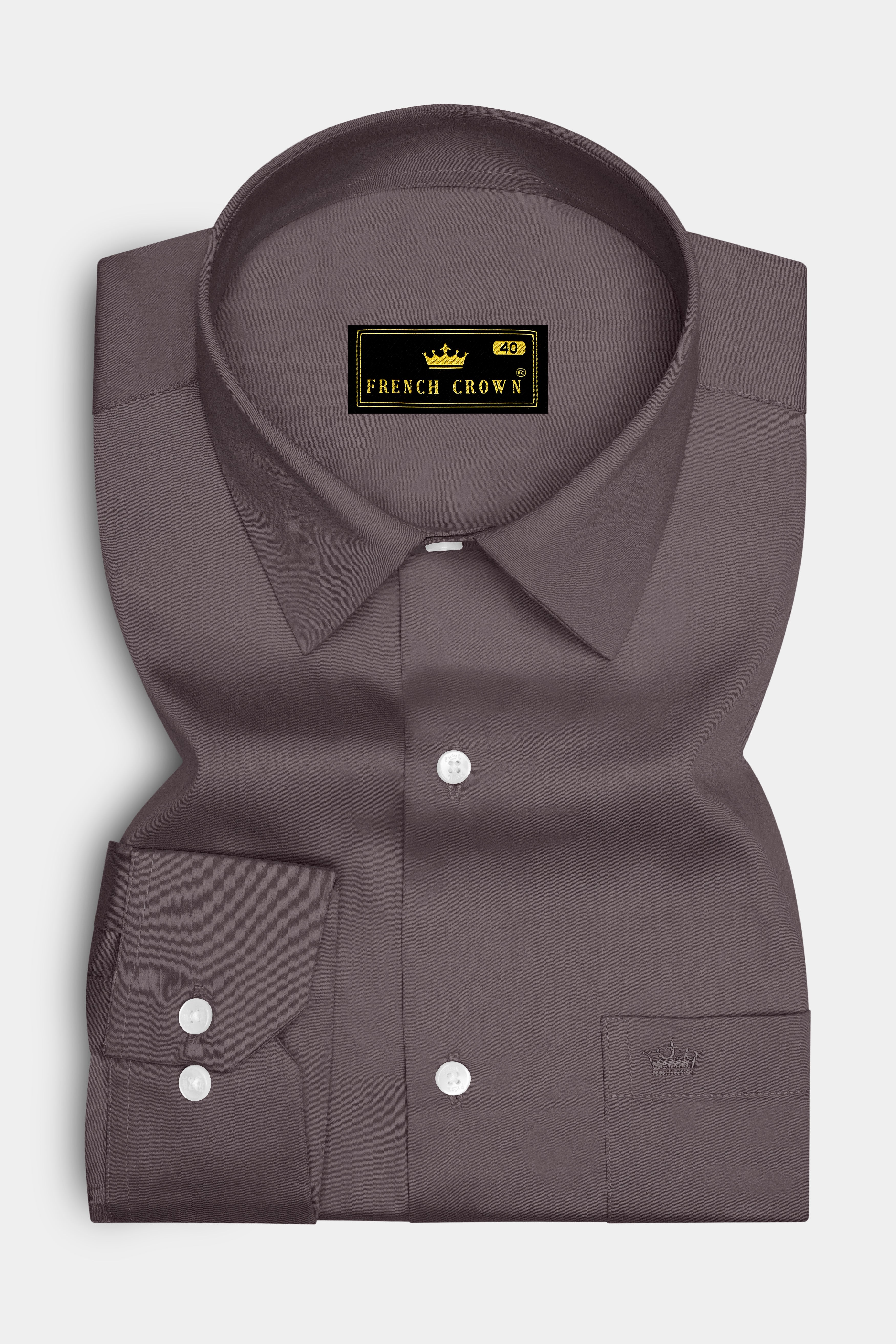 Umbero-Wenge Brown Subtle Sheen Super Soft Premium Cotton Dress Shirt