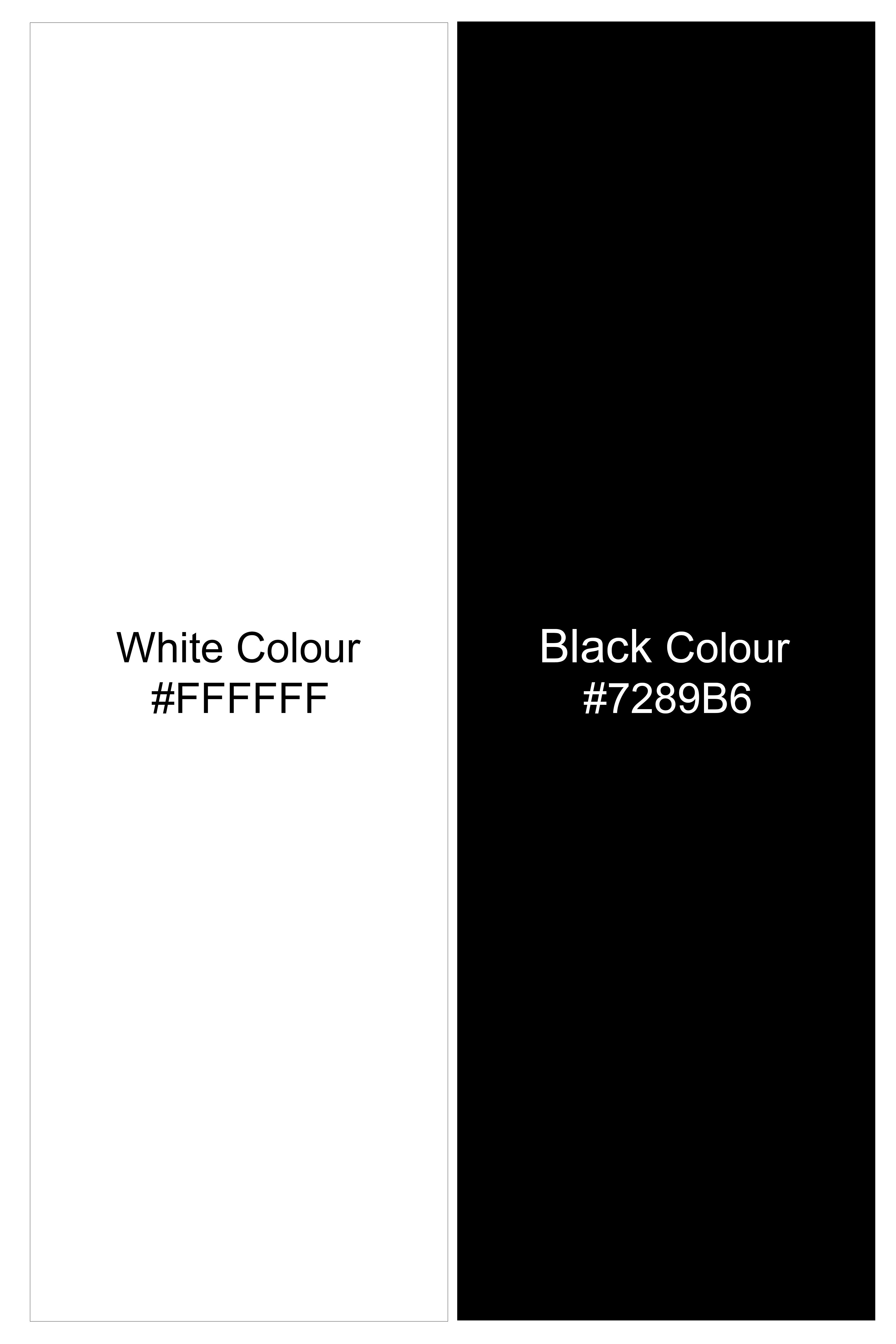 Panoro-Bright White And Jade Black Windowpane Subtle Sheen Super Soft Premium Cotton Dress Shirt