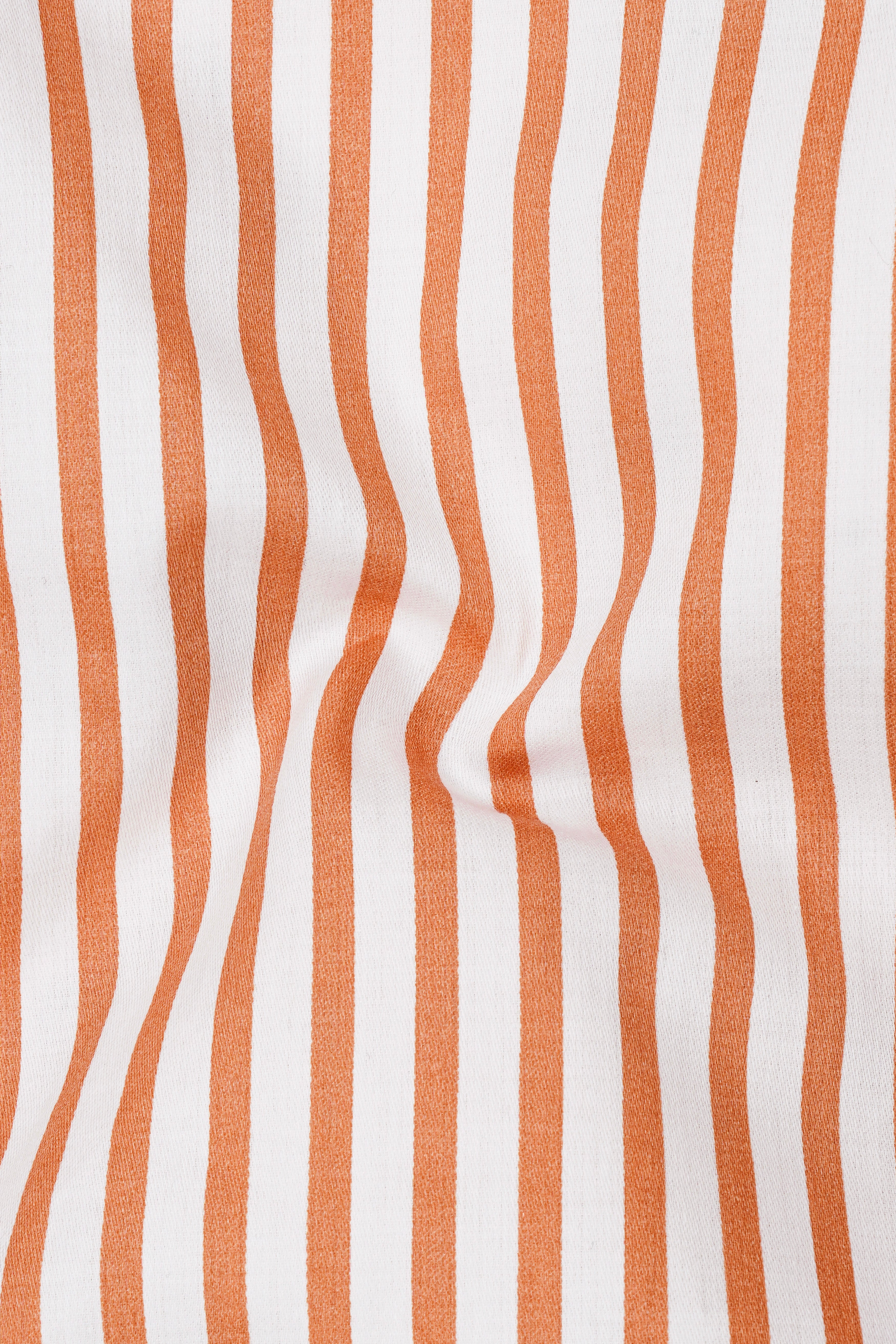 Solcoro-Apricot Orange And Bright White Candy Striped Super Soft Premium Cotton Dress White Cuff Collar Shirt