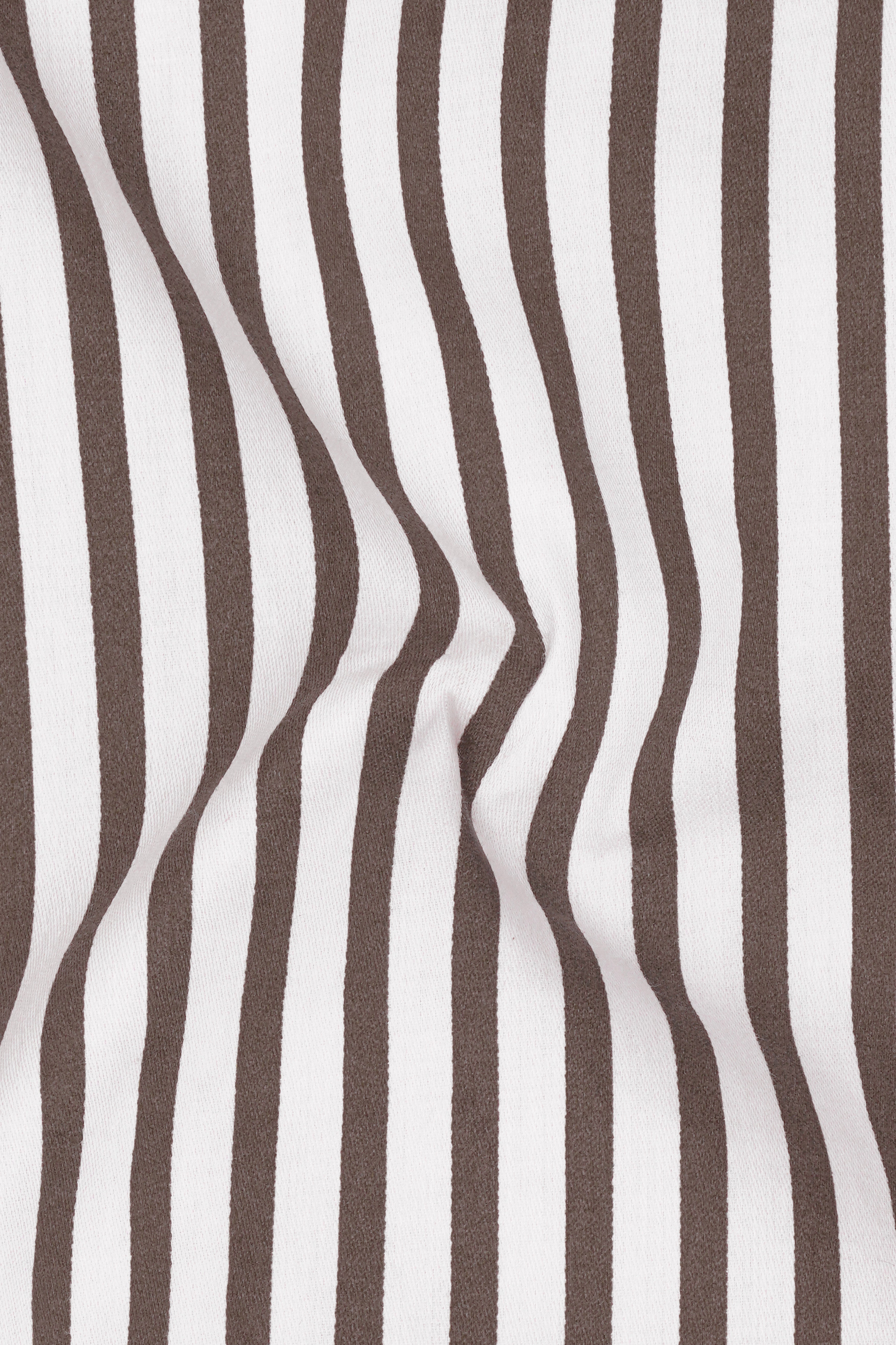 Sienna-Russett Brown And Bright White Candy Striped Subtle Sheen Super Soft Premium Cotton Dress Shirt