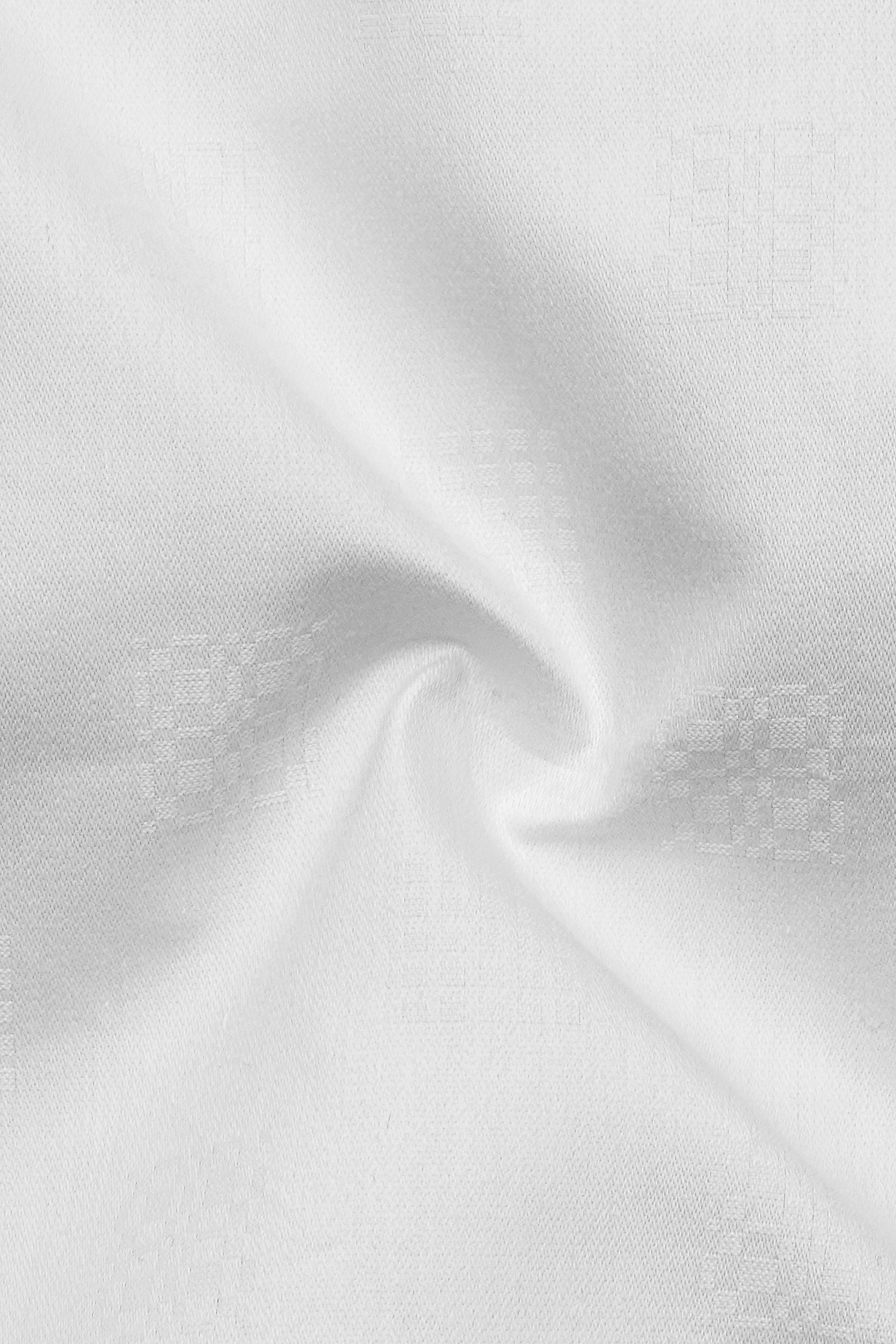 Pearl-Bright White Jacquard Textured Premium Cotton Dress Shirt