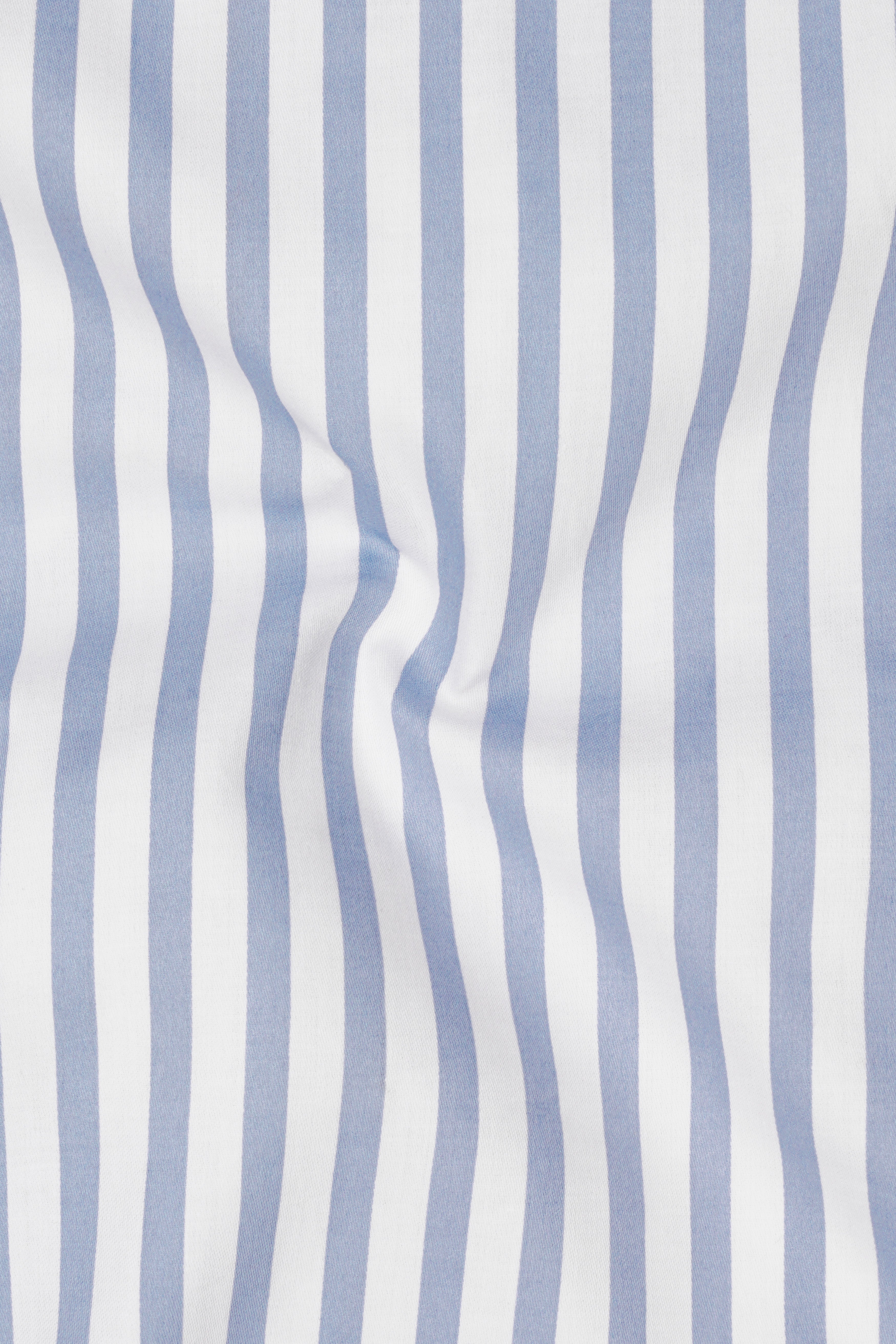 Celestyn-Nepal Blue And Bright White Candy Striped Subtle Sheen Super Soft Premium Cotton Dress Shirt