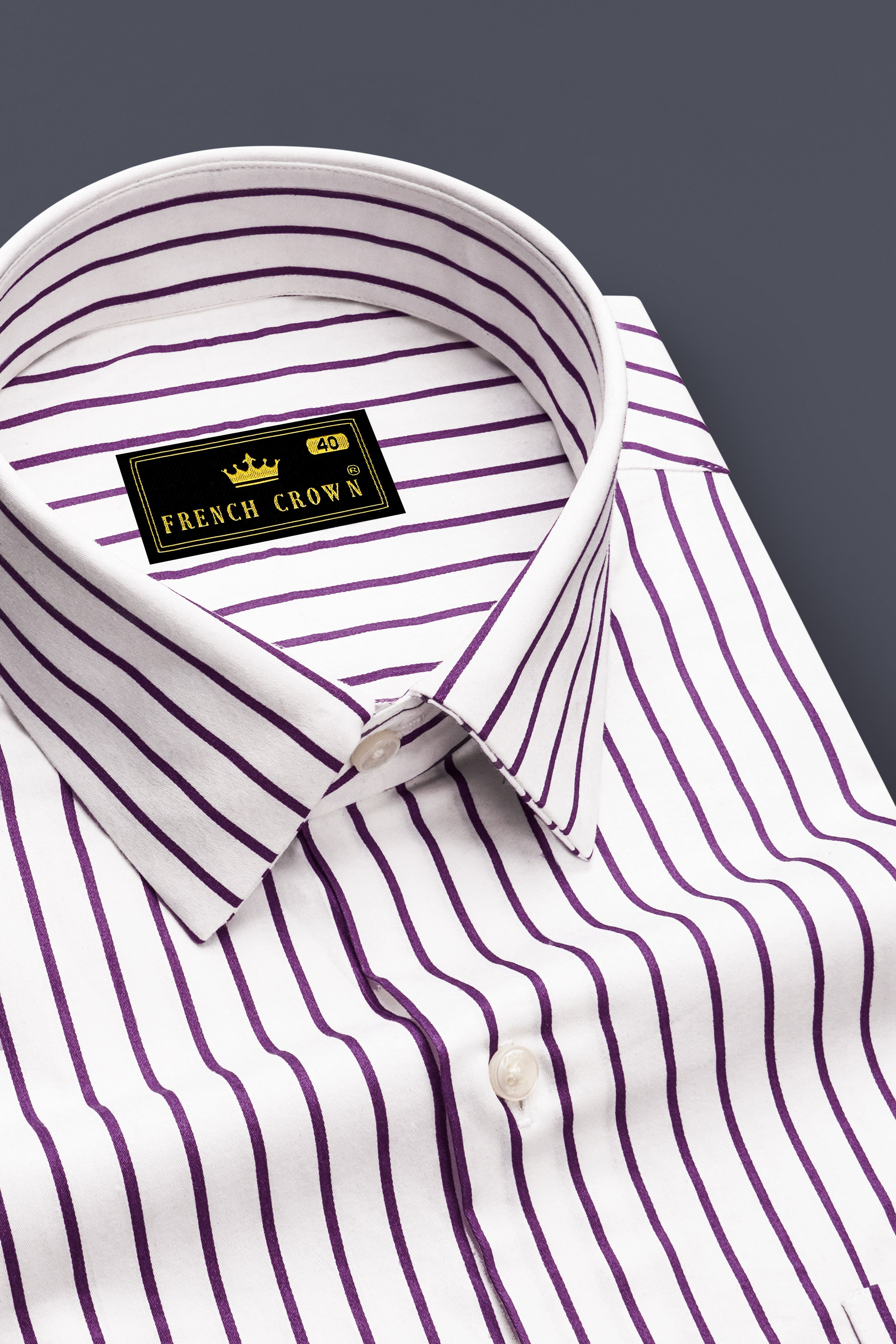 Amethyst-Eminence Purple And Bright White Candy Striped Subtle Sheen Super Soft Premium Cotton Dress Shirt