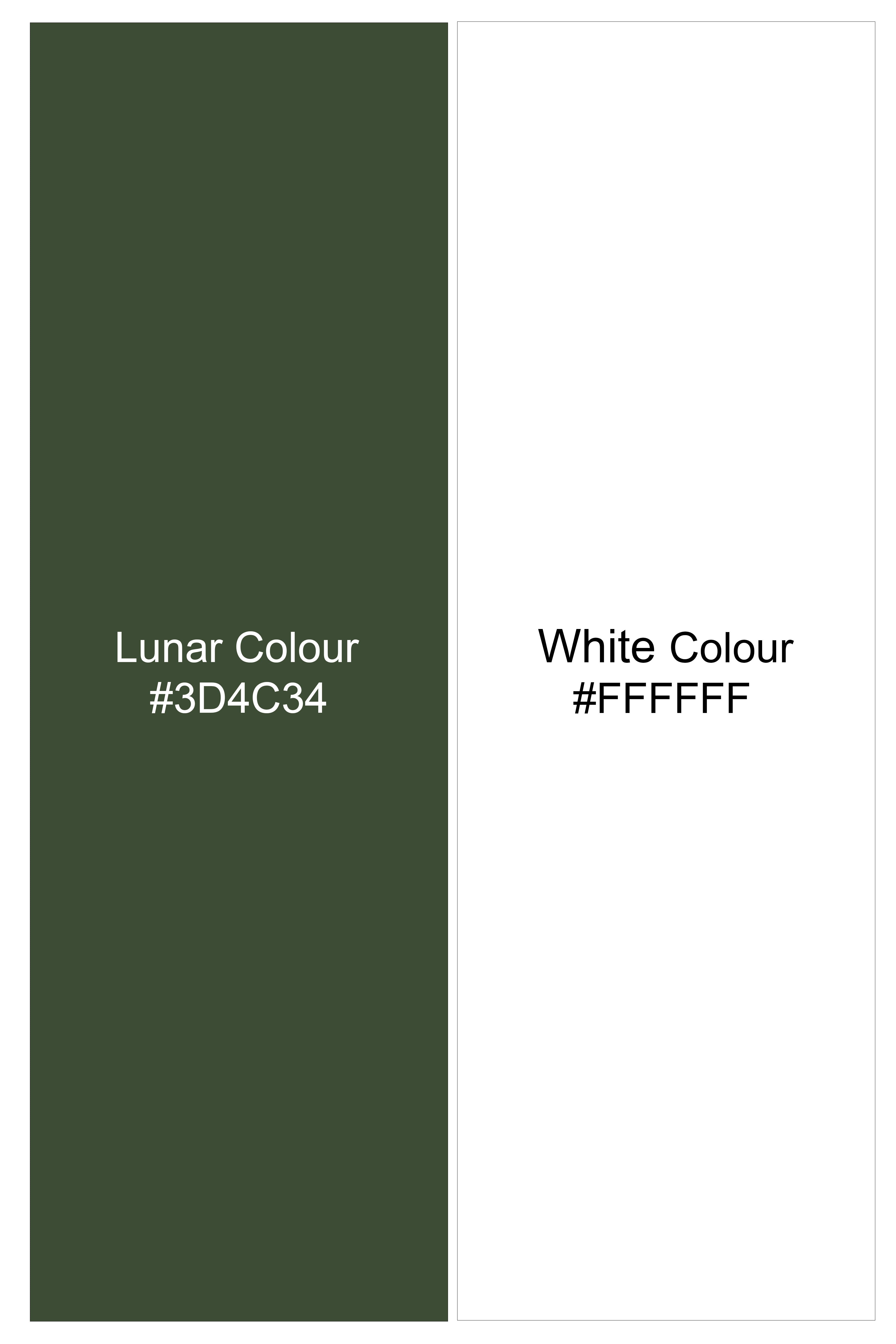 Eclipse-Lunar Green And Bright White Candy Striped Super Soft Premium Cotton Dress White Cuff Collar Shirt