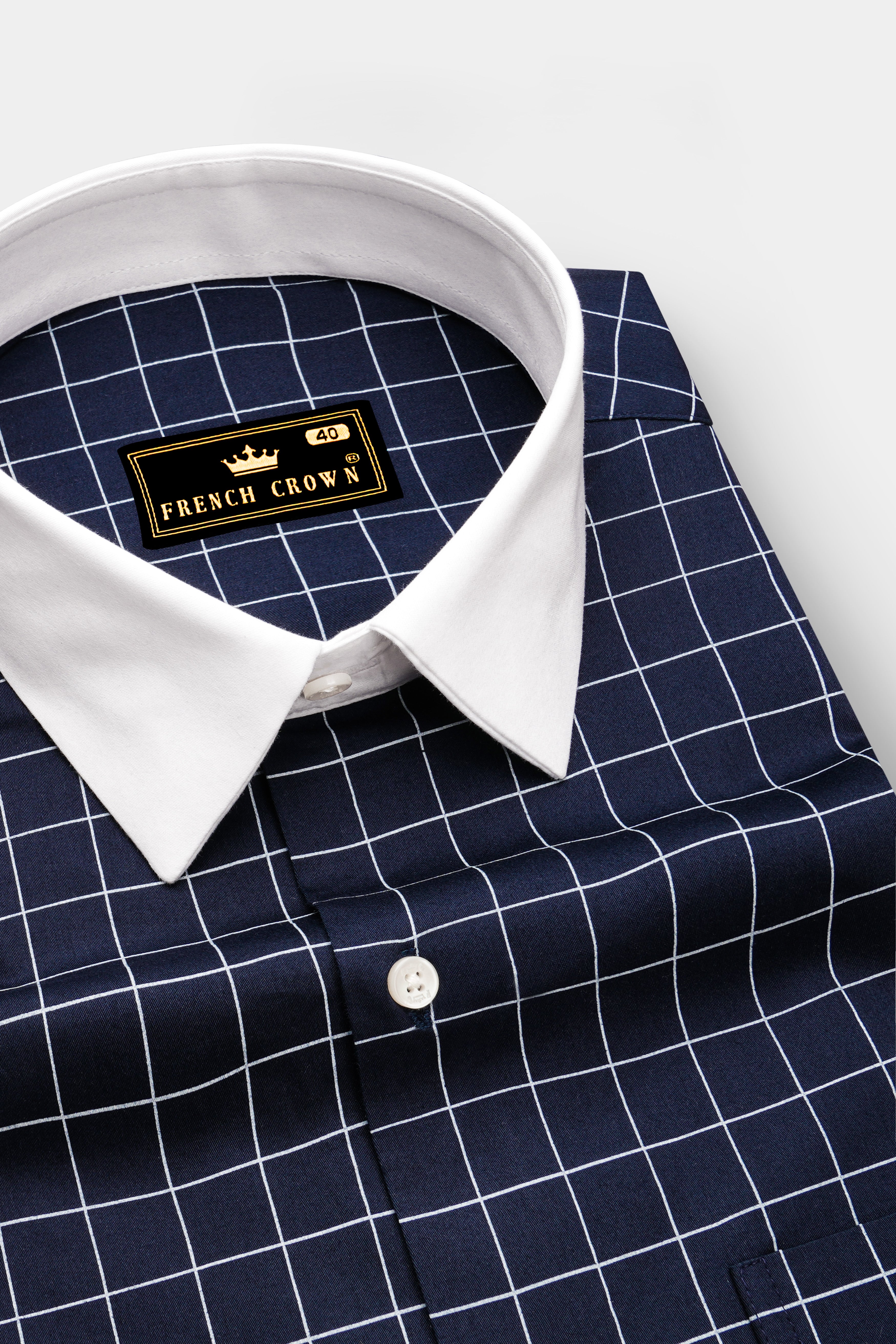 Azure-Mirage Blue And Bright White Windowpane Subtle Sheen Super Soft Premium Cotton Dress White Cuff Collar Shirt 14555-WCC-38, 14555-WCC-H-38, 14555-WCC-39, 14555-WCC-H-39, 14555-WCC-40, 14555-WCC-H-40, 14555-WCC-42, 14555-WCC-H-42, 14555-WCC-44, 14555-WCC-H-44, 14555-WCC-46, 14555-WCC-H-46, 14555-WCC-48, 14555-WCC-H-48, 14555-WCC-50, 14555-WCC-H-50, 14555-WCC-52, 14555-WCC-H-52