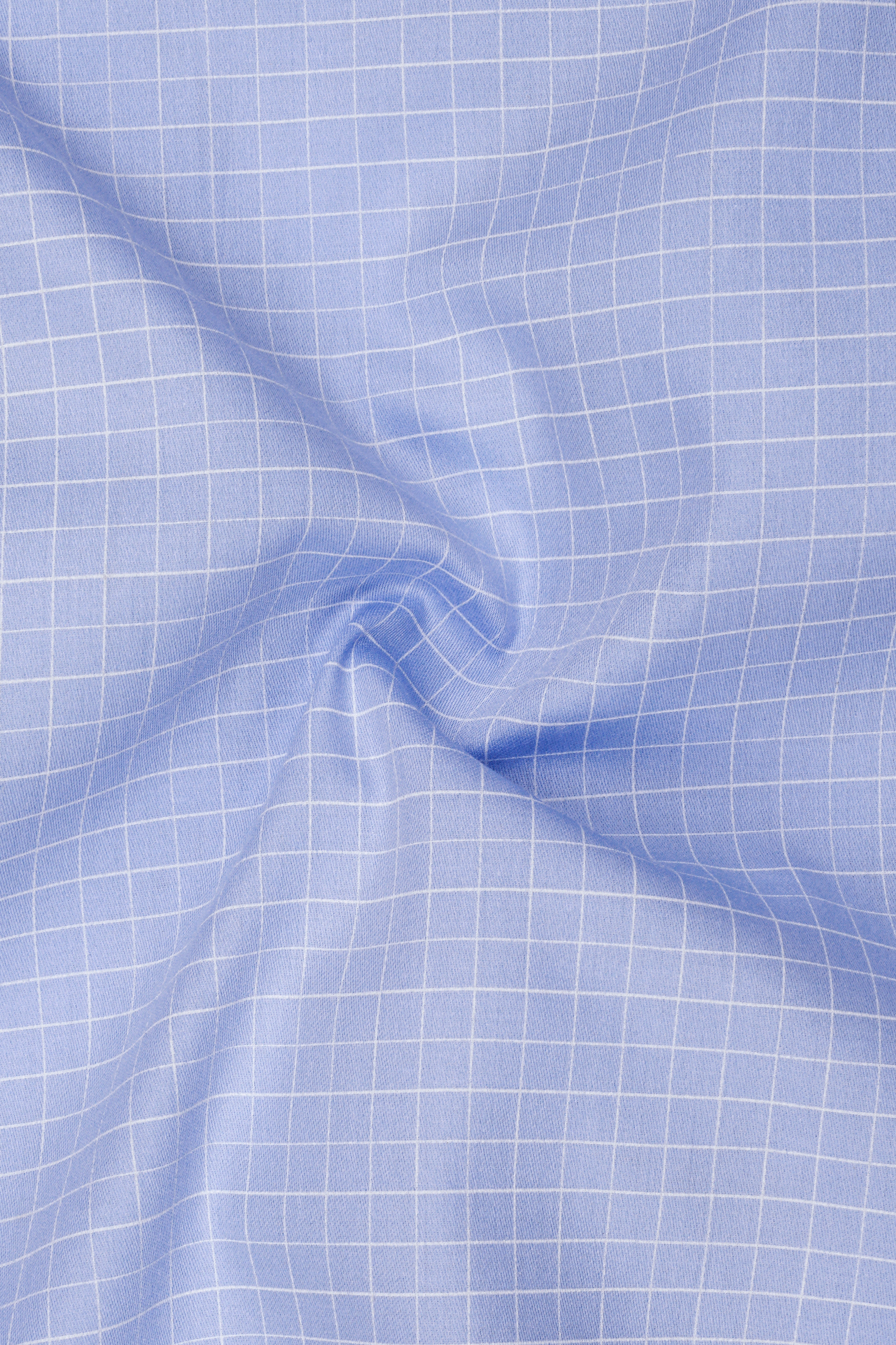 Mariner-Perano Blue And Bright White Plaid Subtle Sheen Super Soft Premium Cotton Dress Shirt