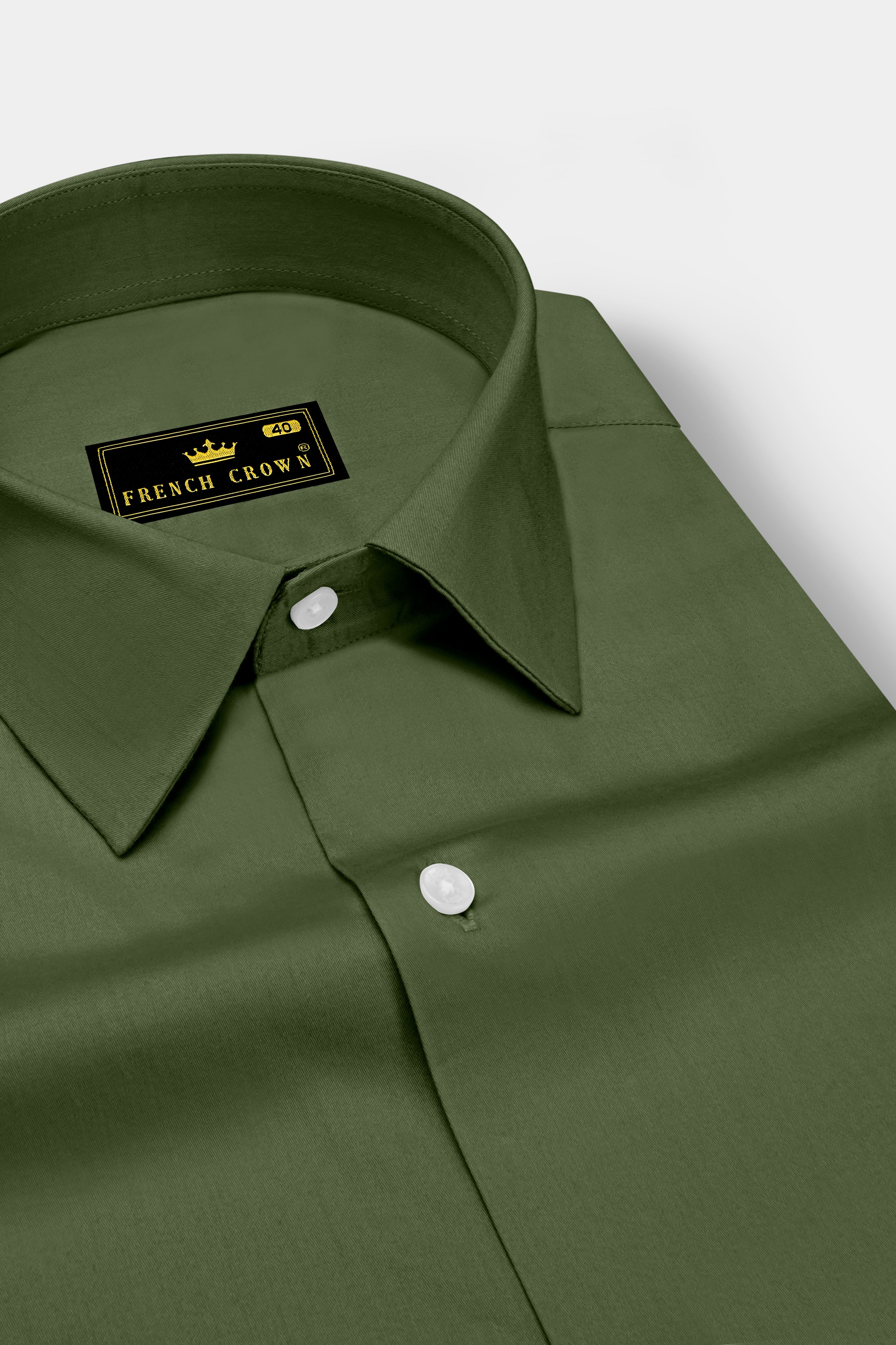 Verdant-Camo Green Subtle Sheen Super Soft Premium Cotton Dress Shirt