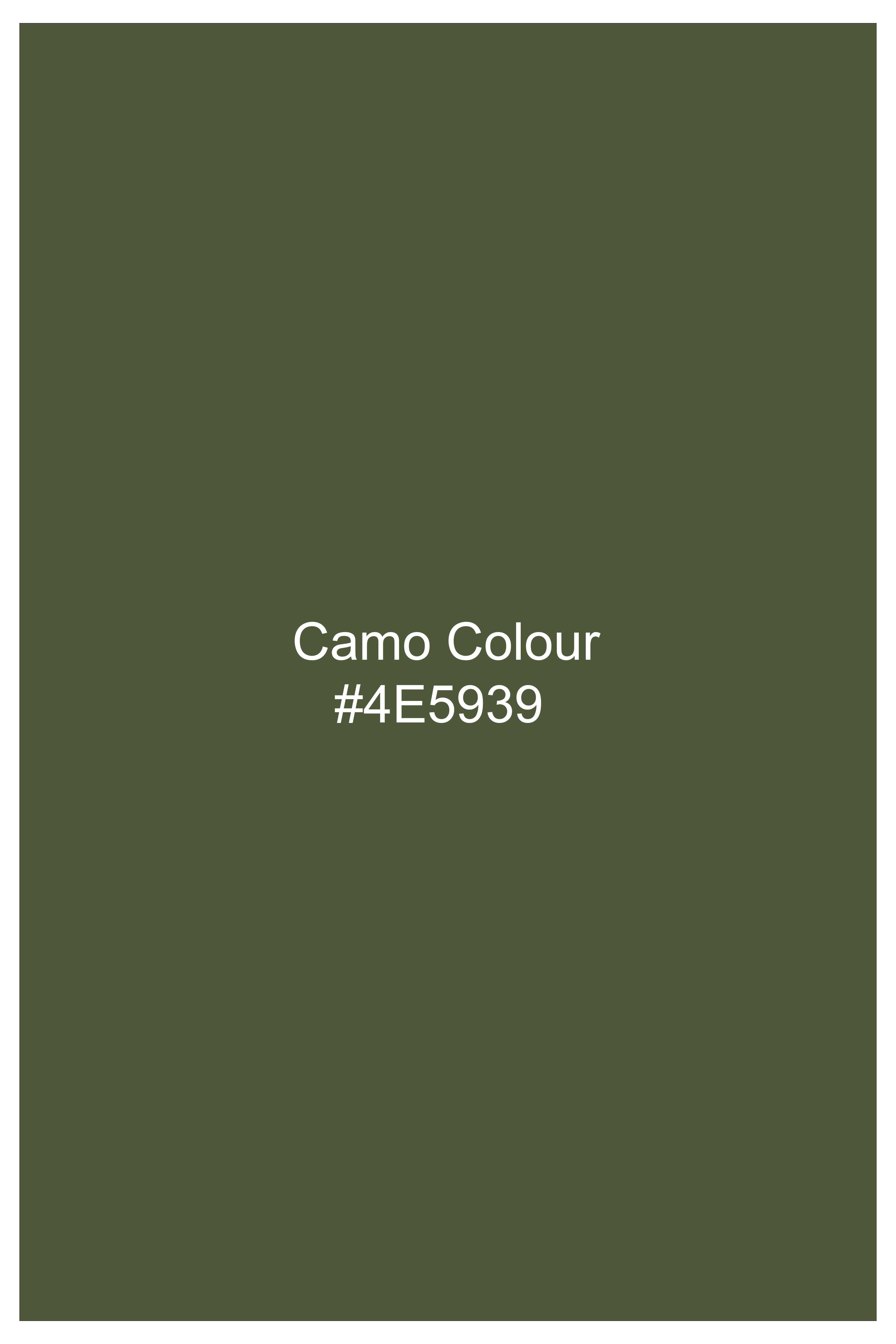 Verdant-Camo Green Subtle Sheen Super Soft Premium Cotton Mandarin Dress Shirt