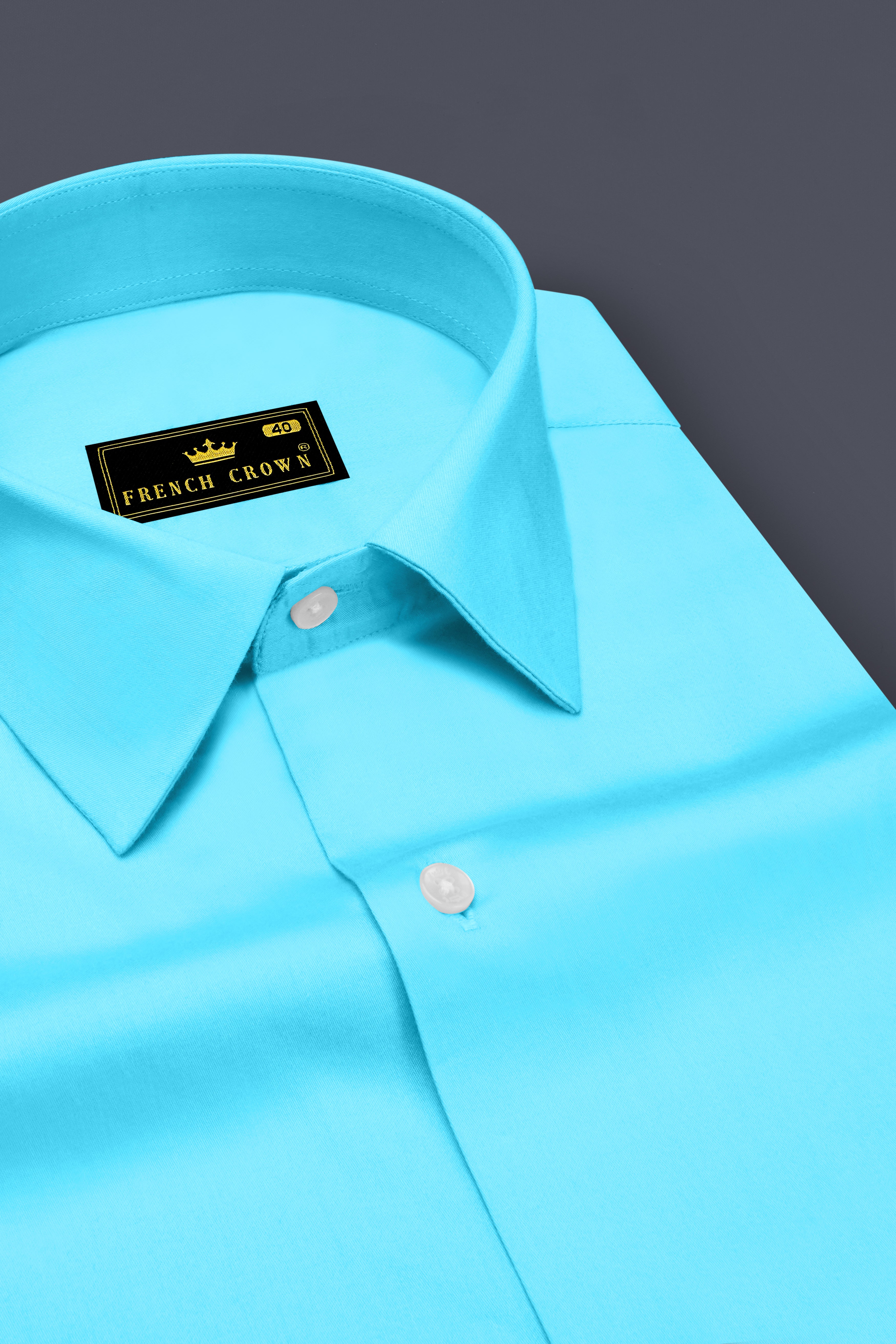 Azure-Columbia Blue Subtle Sheen Super Soft Premium Cotton Dress Shirt