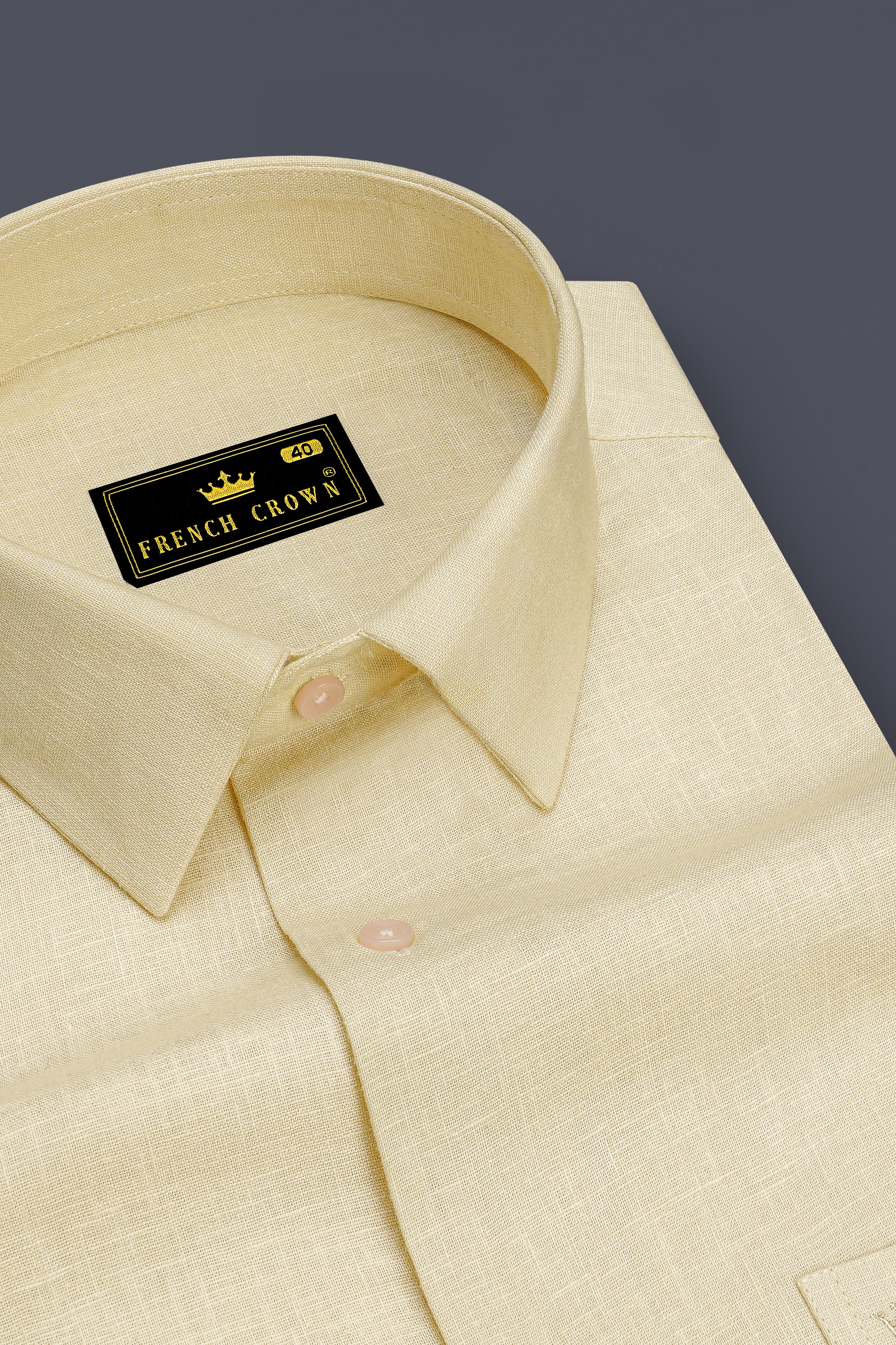 Vanille-Zorba Cream Luxurious Linen Dress Shirt