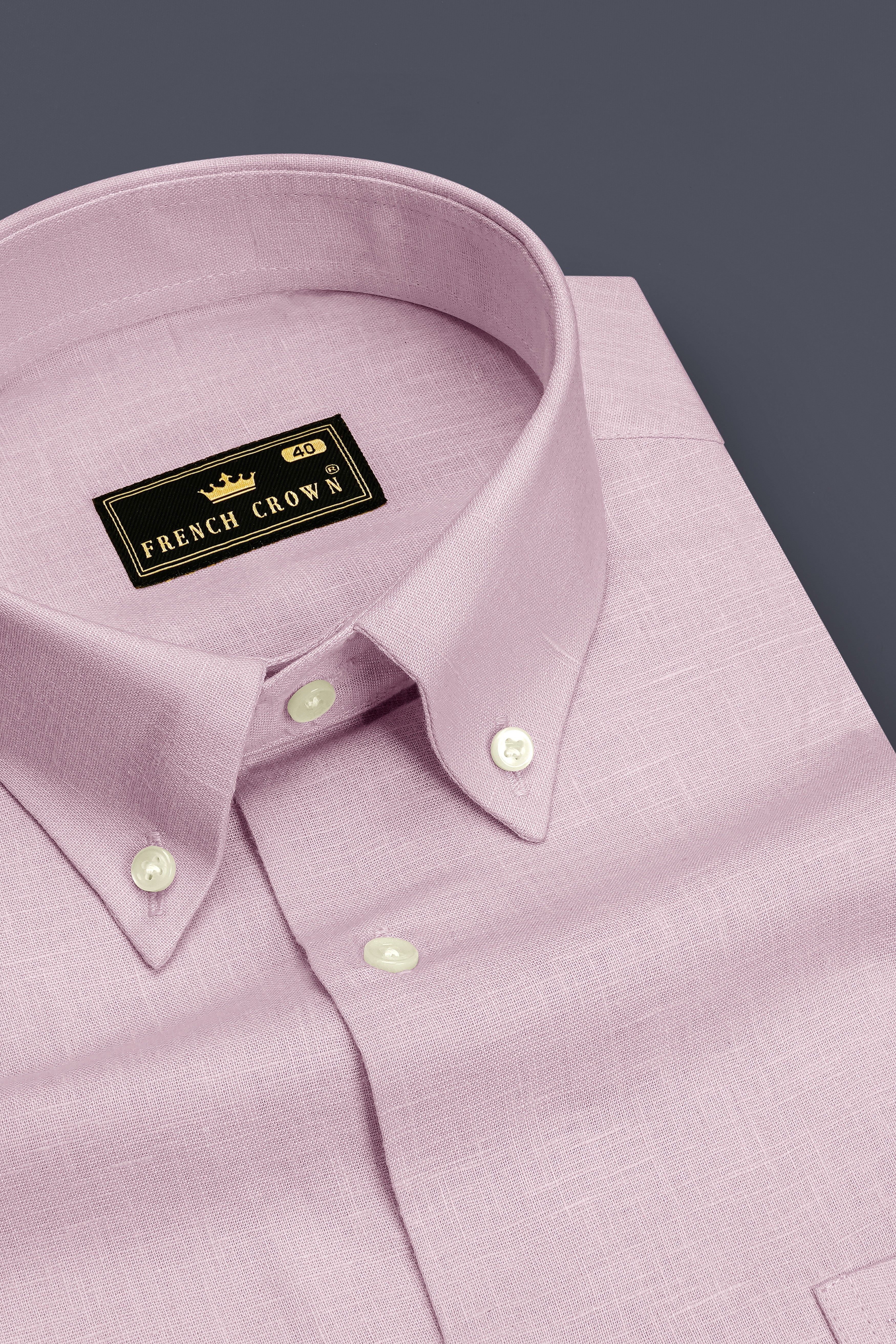 Zenith-Maverick Pink Luxurious Linen Button Down Dress Shirt