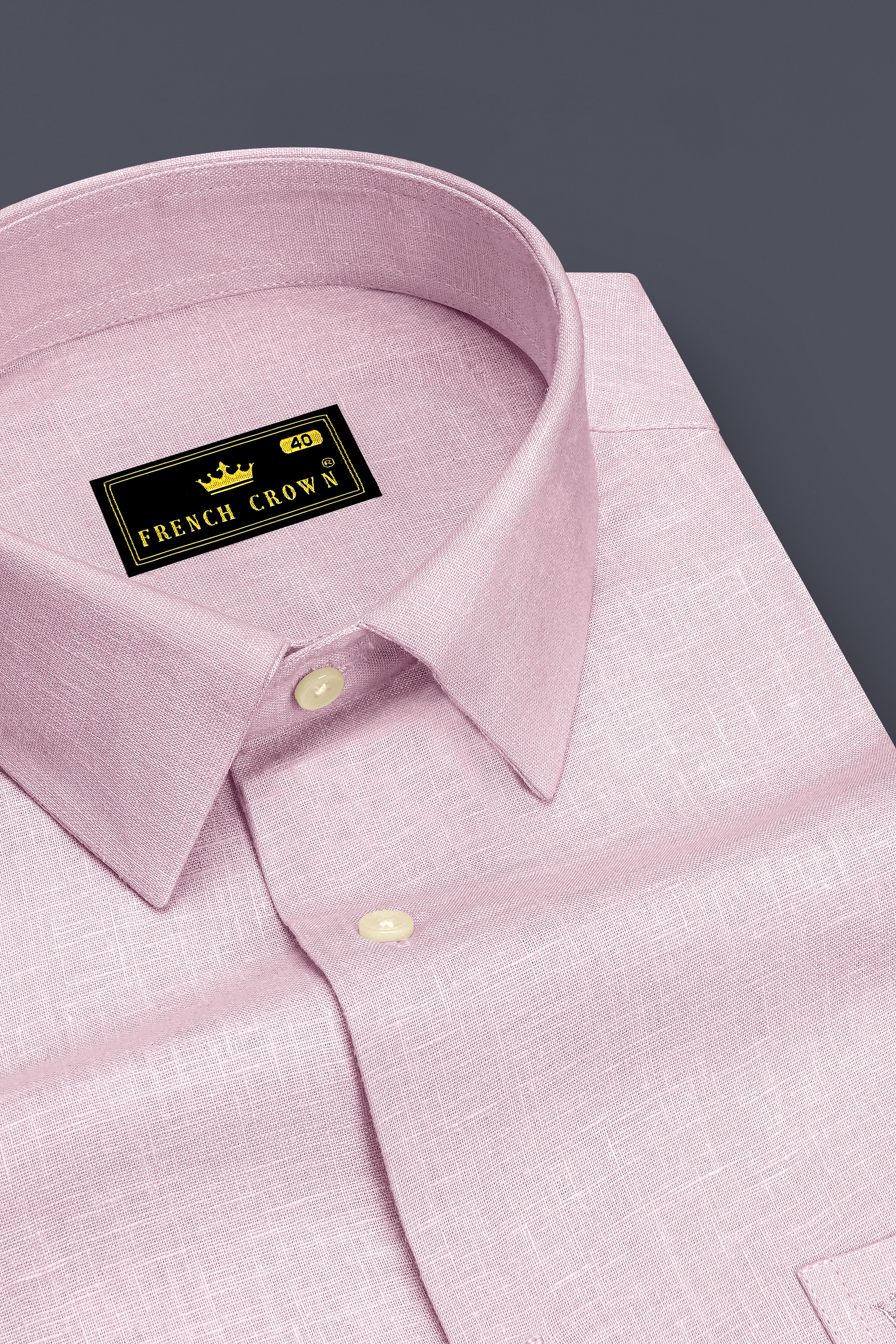 Zenith-Maverick Pink Luxurious Linen Dress Shirt