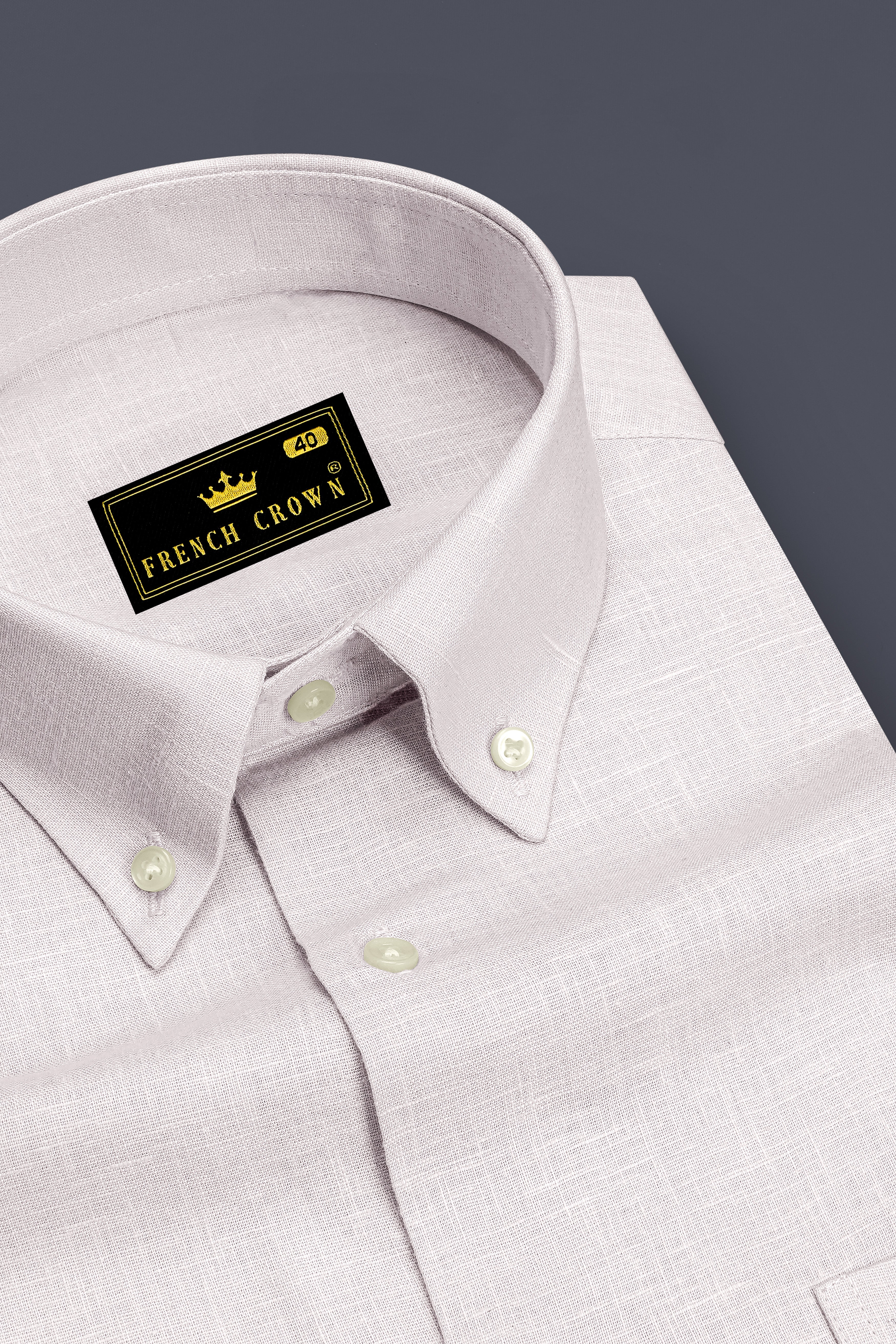 Anchor-Pearl Bush Gray Luxurious Linen Button Down Dress Shirt