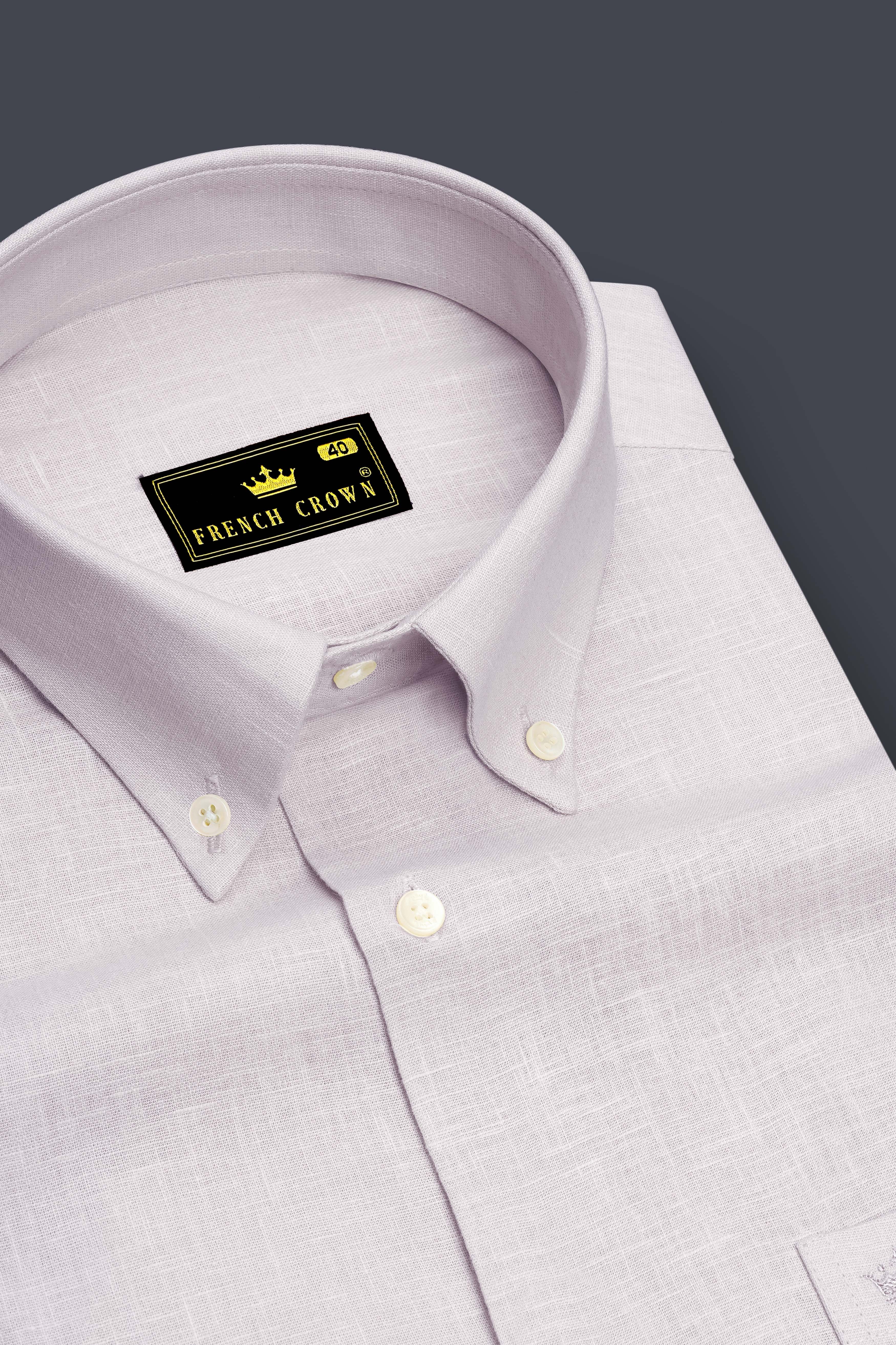 Anchor-Pearl Bush Gray Luxurious Linen Button Down Dress Shirt