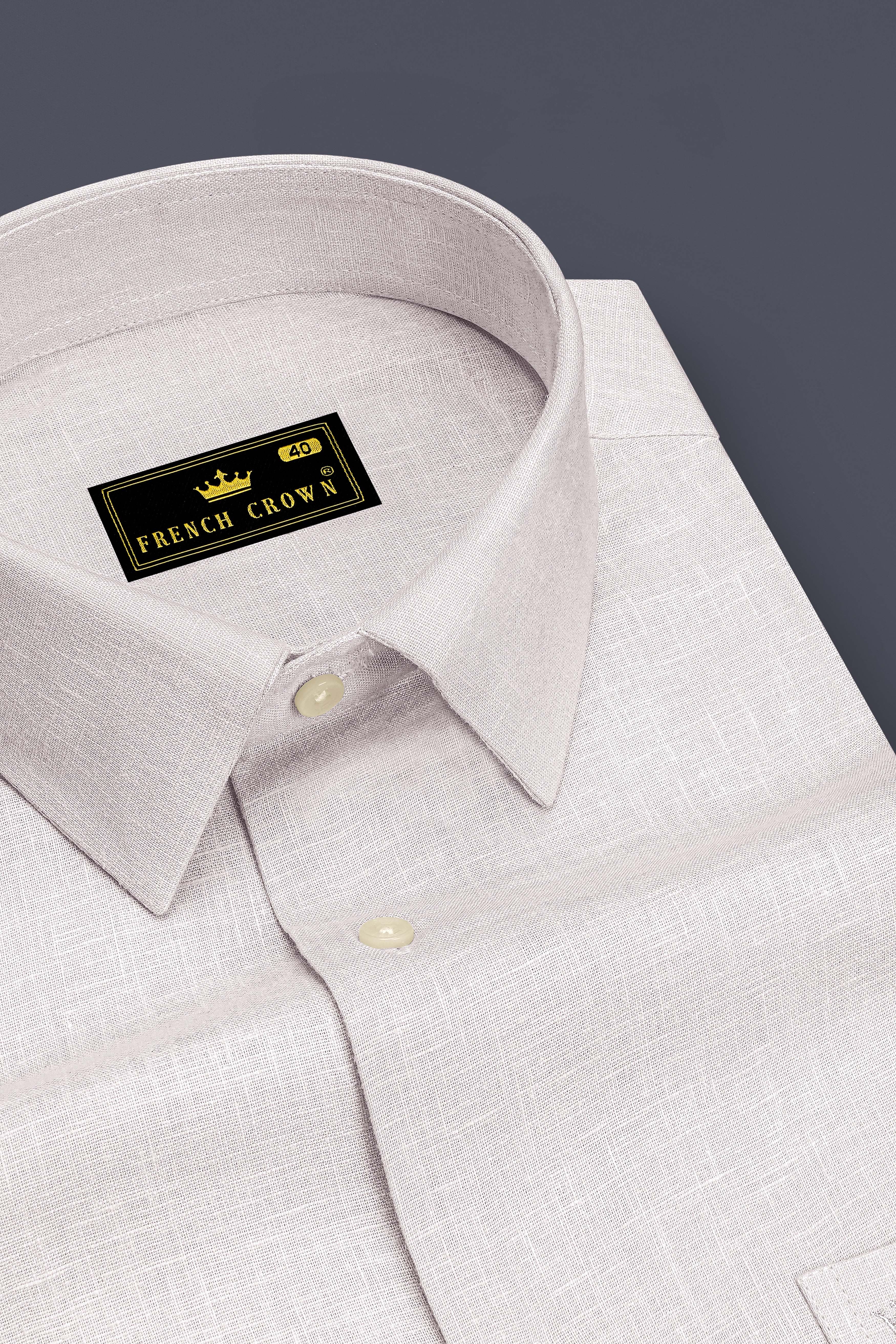 Anchor-Pearl Bush Gray Luxurious Linen Dress Shirt