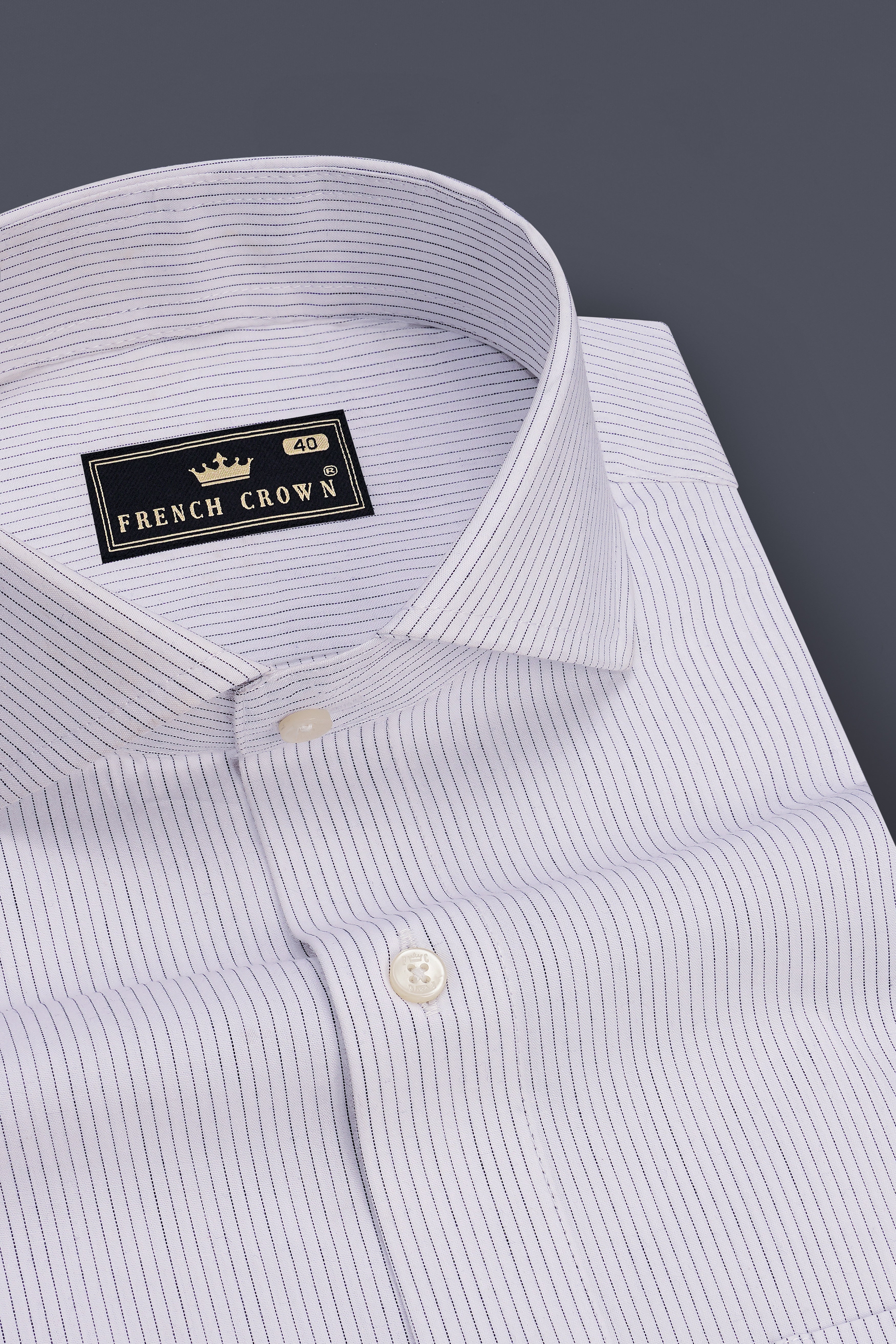 Aeris-Bright White Pin Striped Super Soft Premium Cotton Dress Shirt