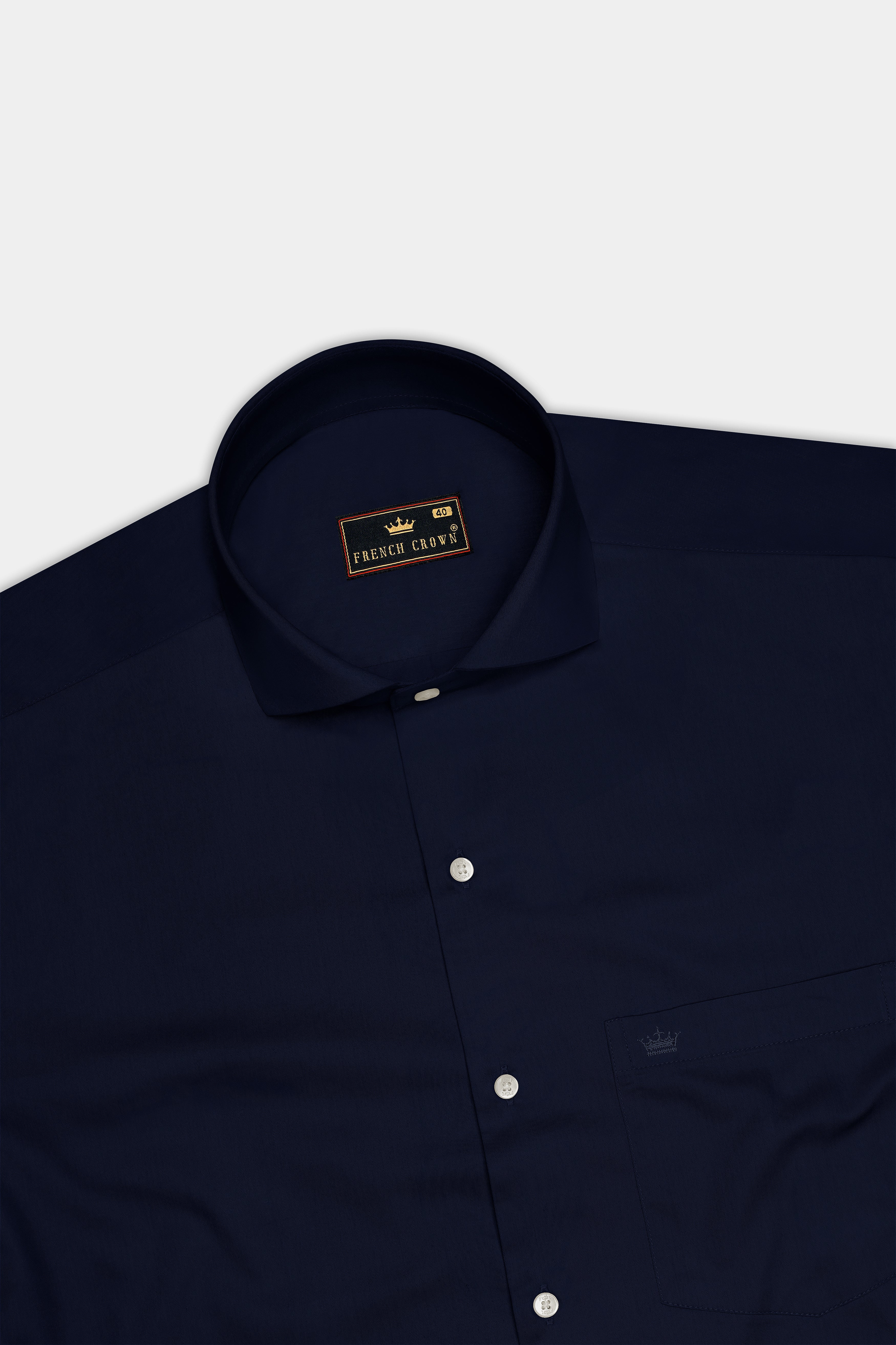 Elion-Cinder Blue Subtle Sheen Super Soft Premium Cotton Dress Shirt