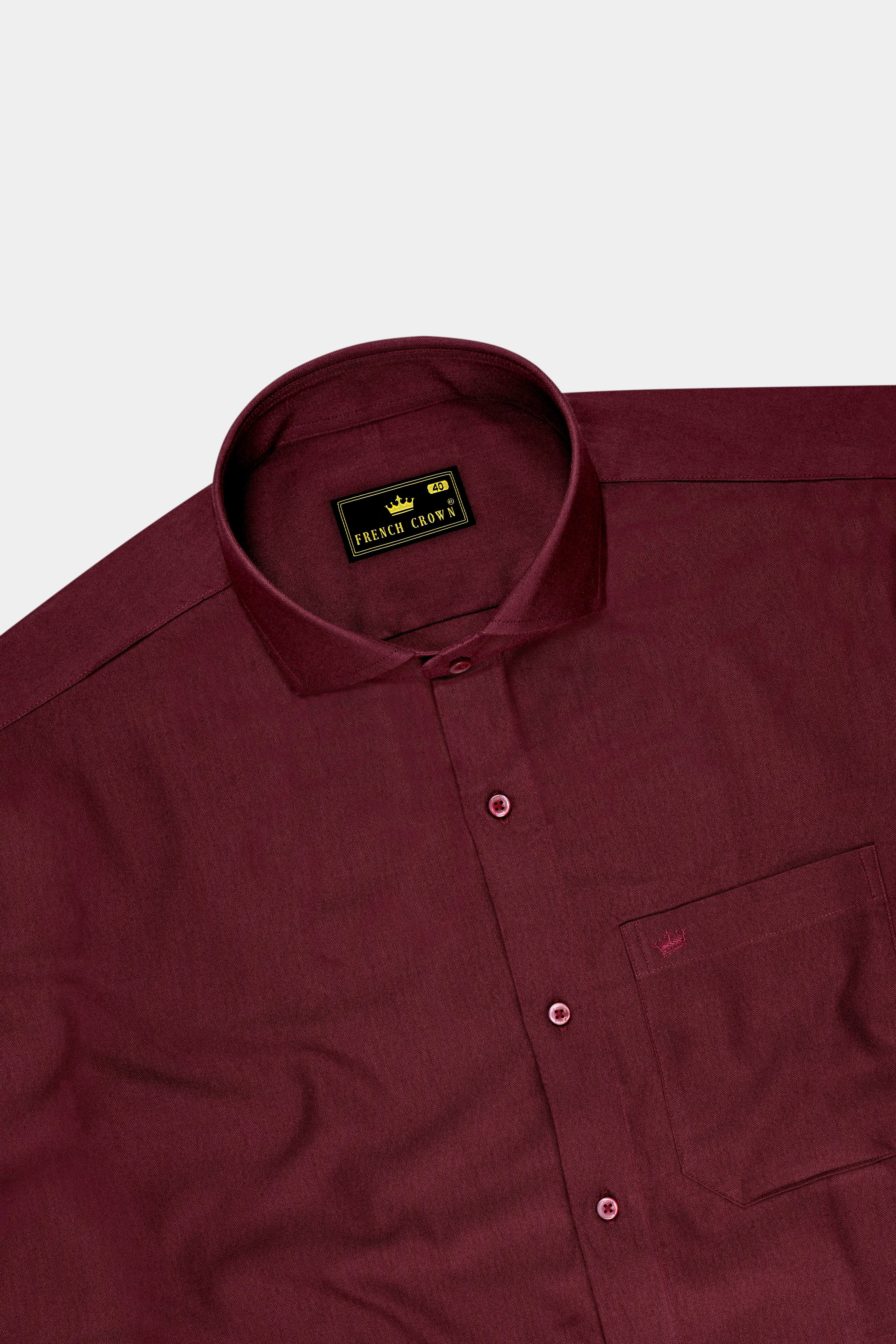 Torrin-Burnt Maroon Oxford Premium Cotton Dress Shirt