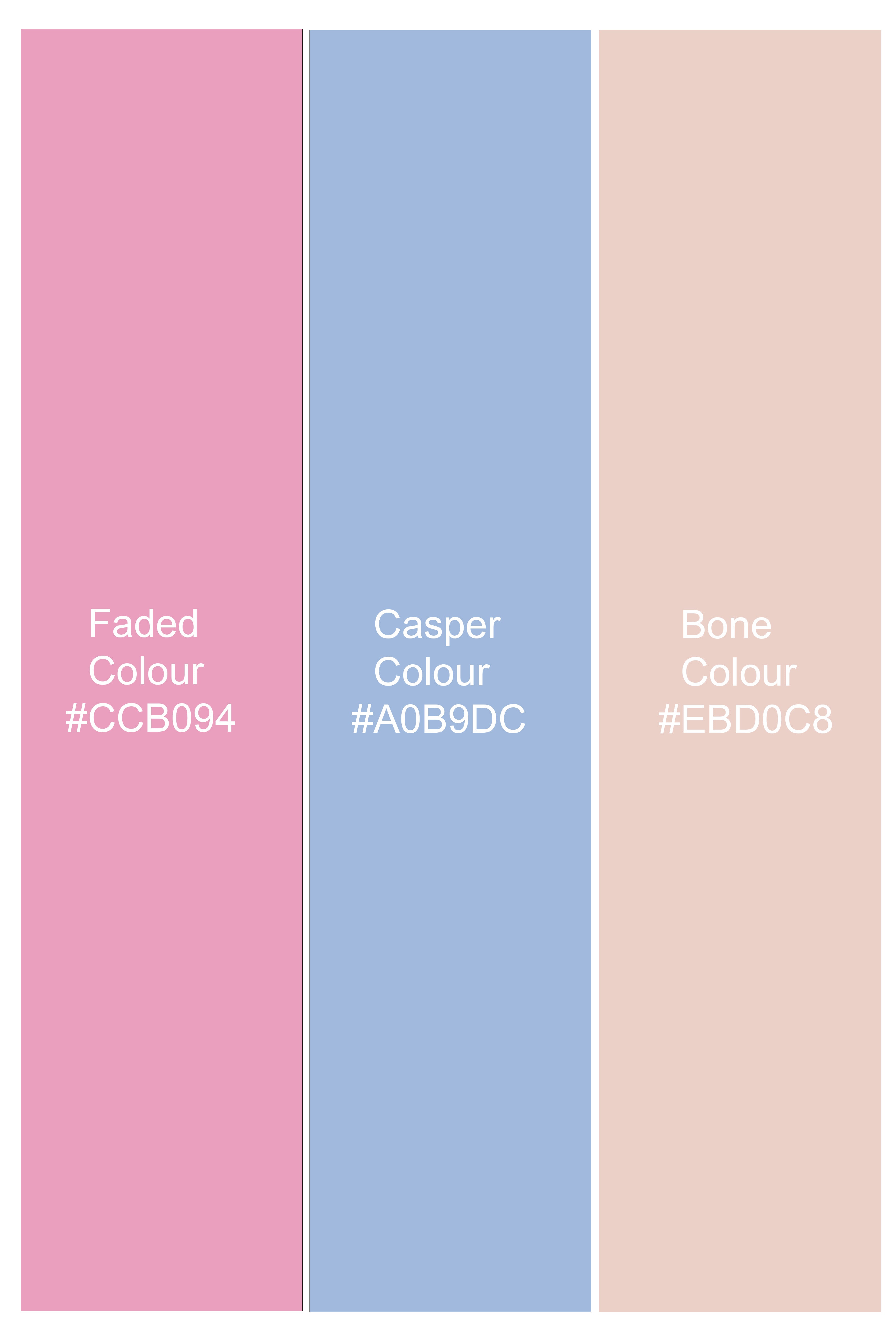 Strivio-Faded Pink And Casper Blue Multicolour Striped Super Soft Premium Cotton Casual Kurta Shirt