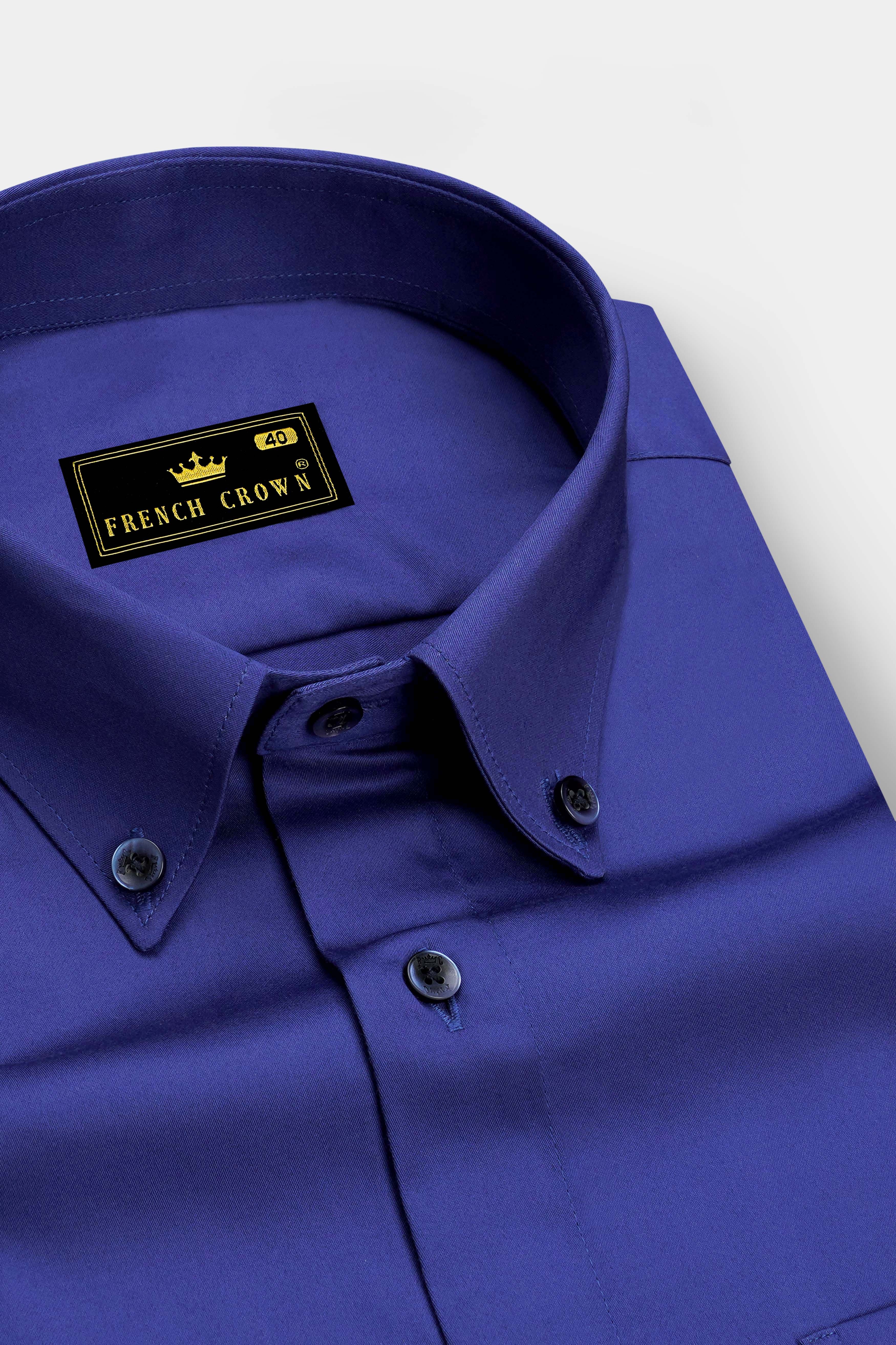 Cielo-Jacarta Blue Subtle Sheen Super Soft Premium Cotton Dress Shirt