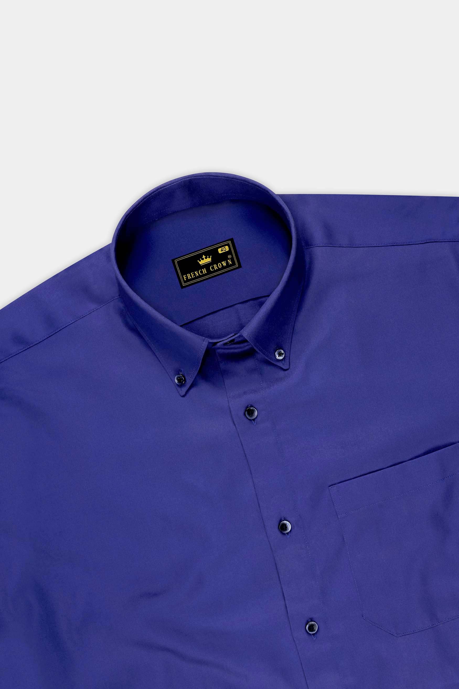 Cielo-Jacarta Blue Subtle Sheen Super Soft Premium Cotton Dress Shirt