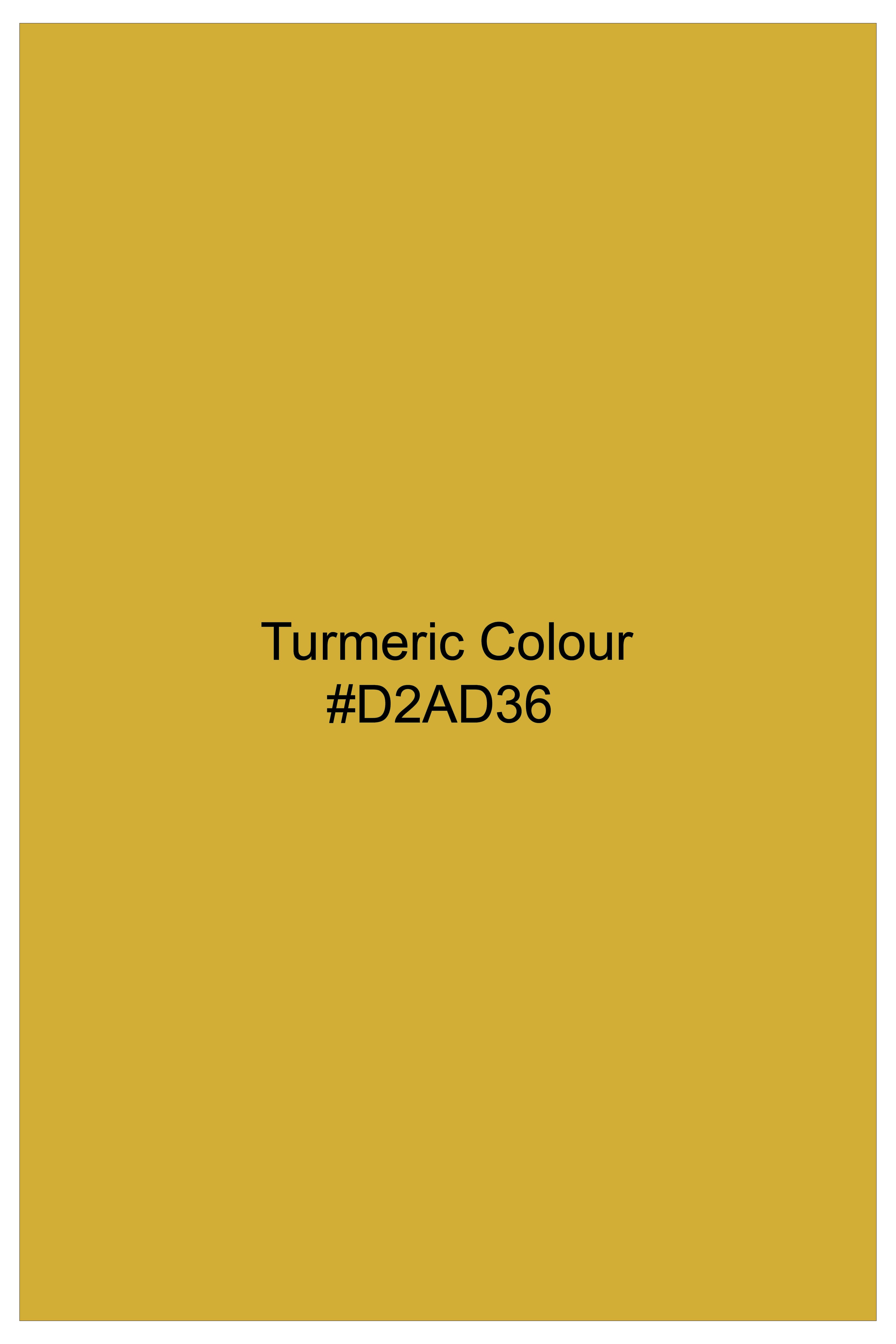 Saffron-Turmeric Yellow Printed Subtle Sheen Super Soft Premium Cotton Casual Shirt