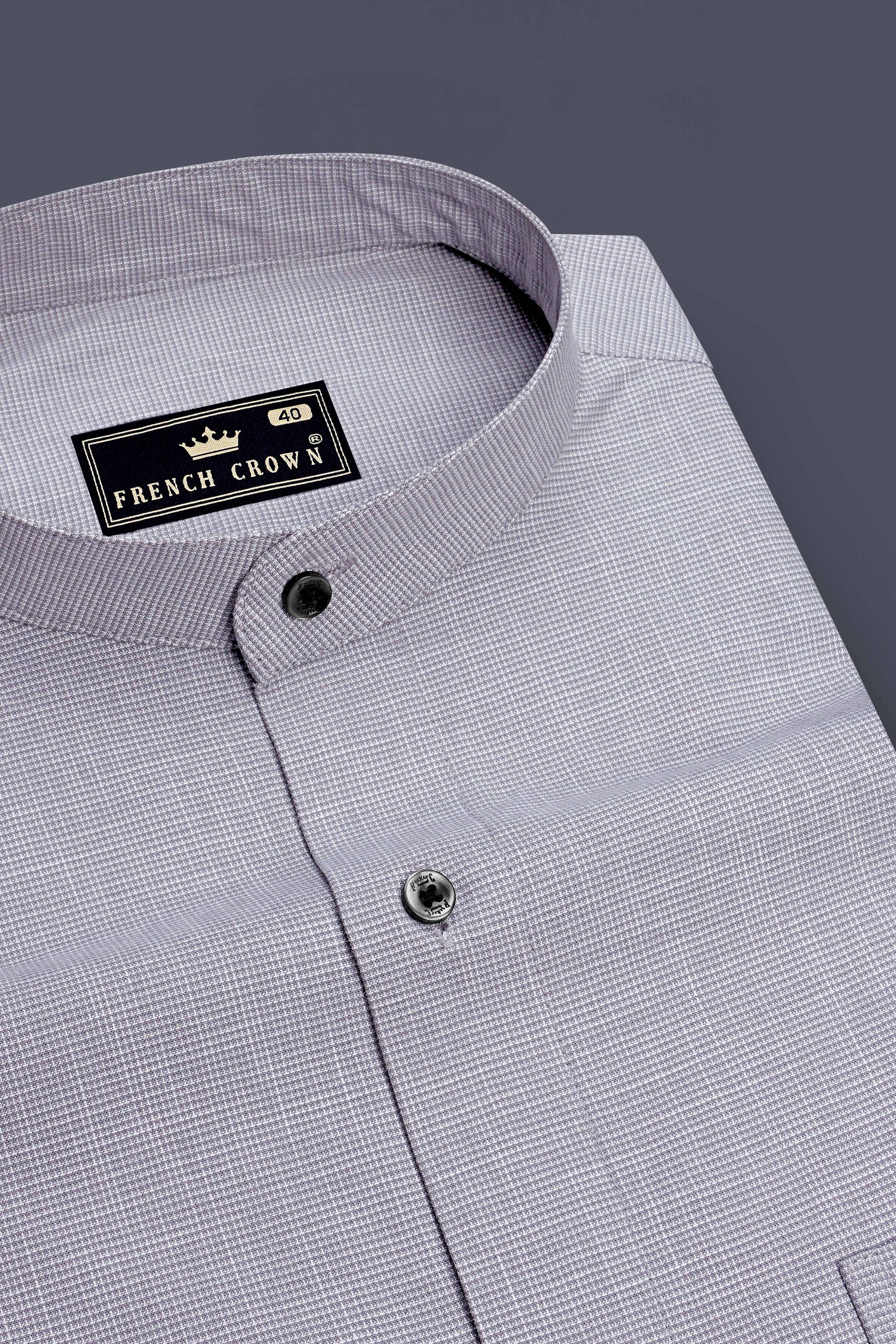 Gravitas-Chateau Gray Textured Super Soft Premium Cotton Casual Shirt