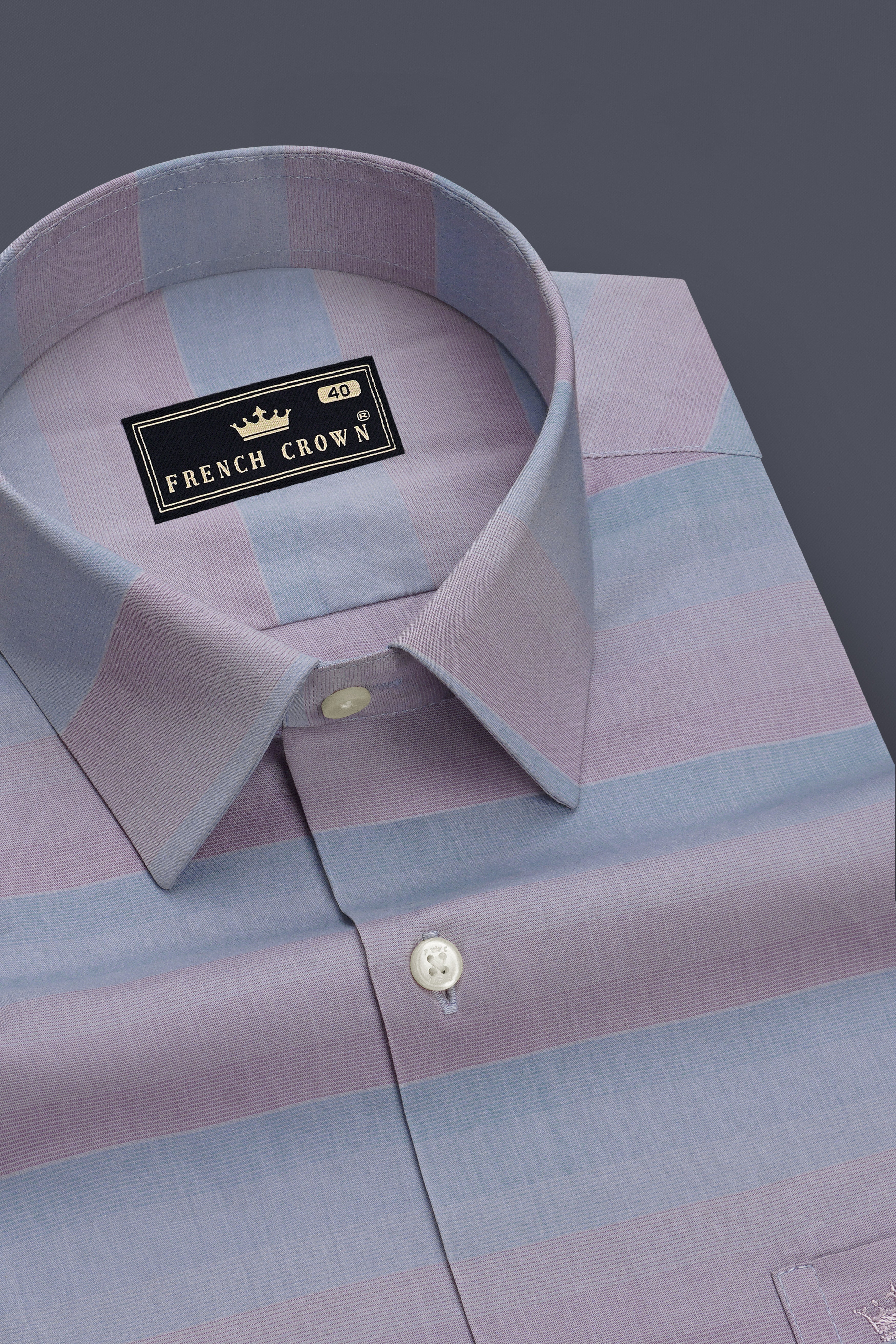 Aether-Mountbatten Pink And Faded Blue Striped Light Weight Super Soft Premium Cotton Casual Designer Shirt