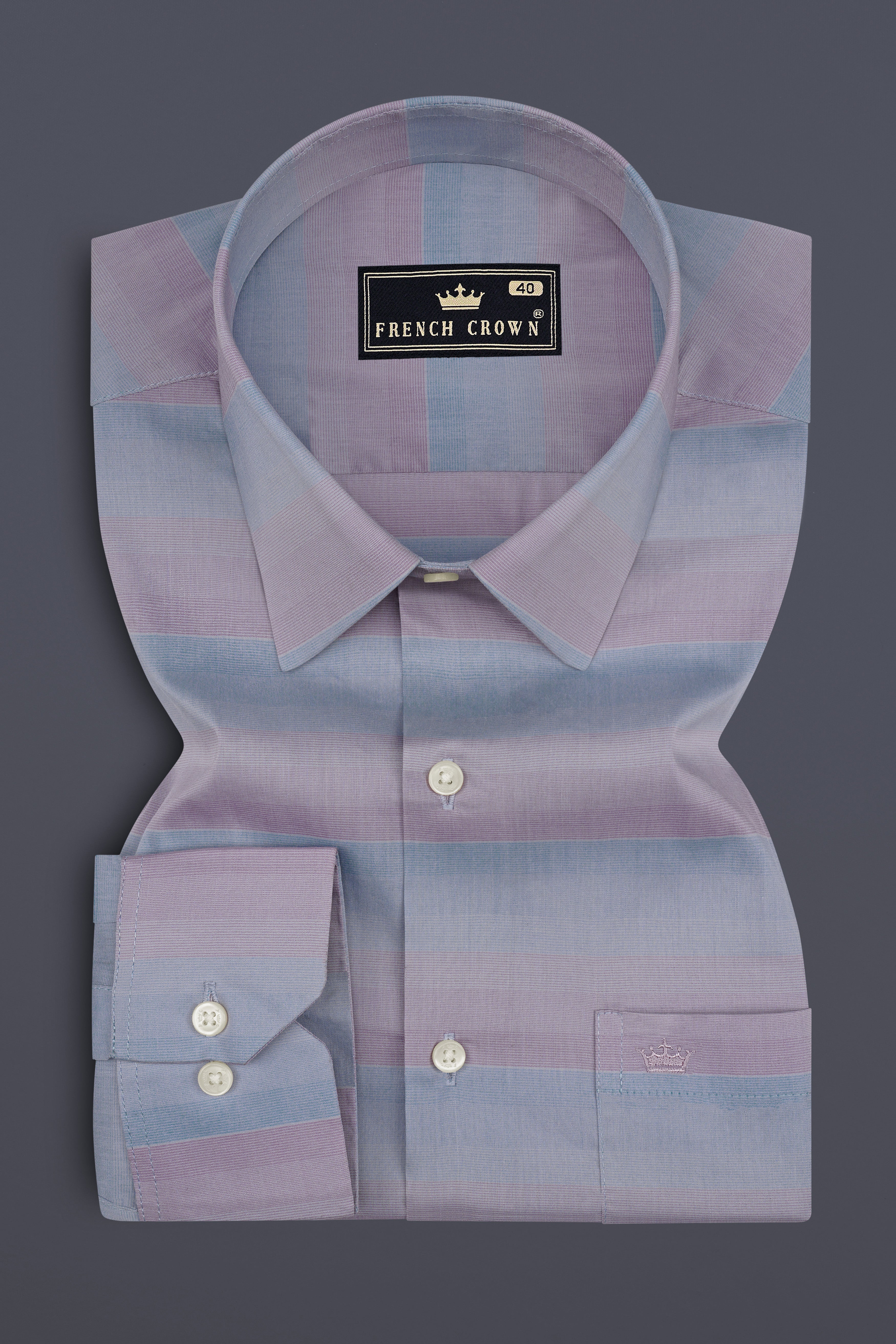 Aether-Mountbatten Pink And Faded Blue Striped Light Weight Super Soft Premium Cotton Casual Designer Shirt