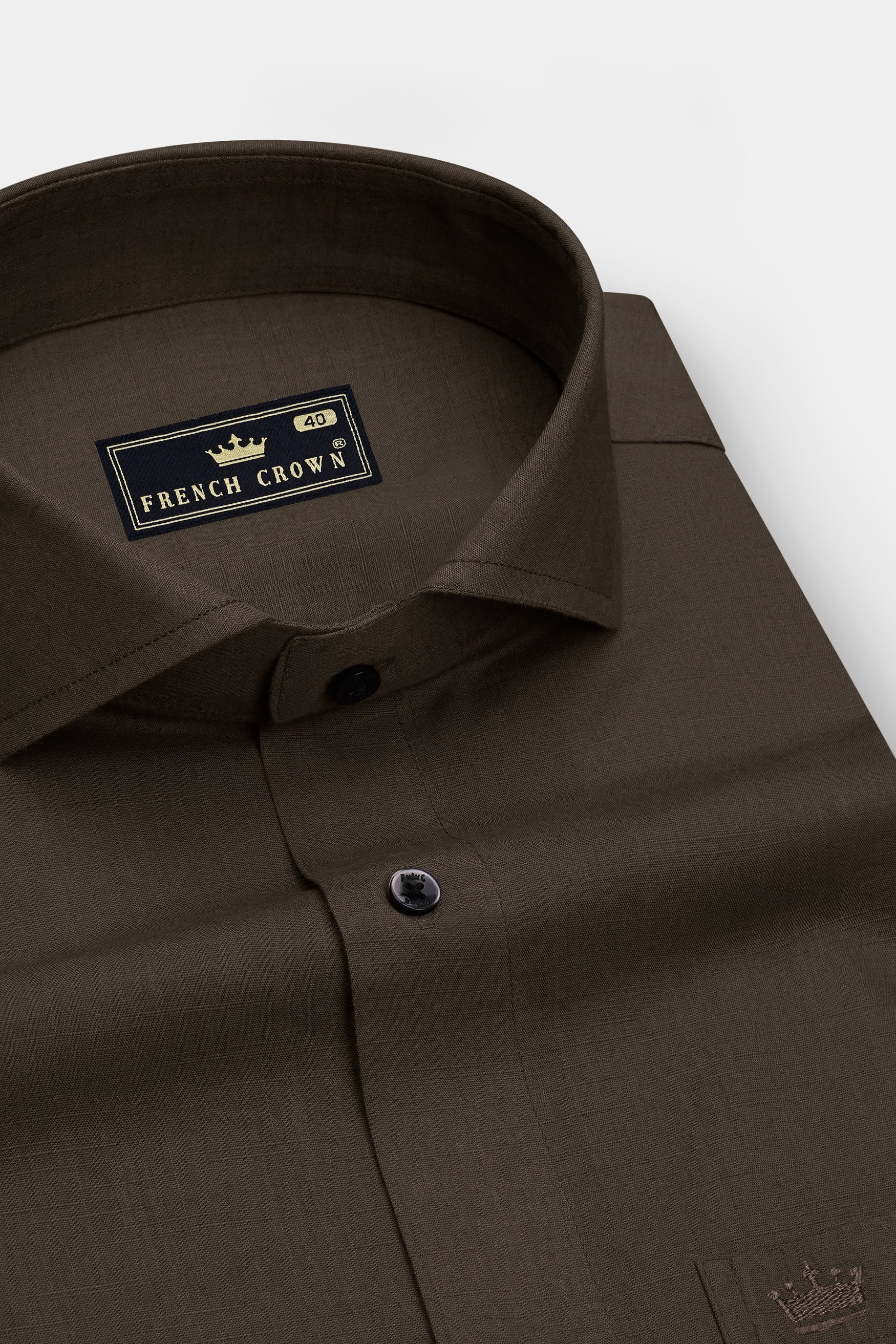 Earthen-Taupe Brown Chambray Premium Cotton Dress Shirt