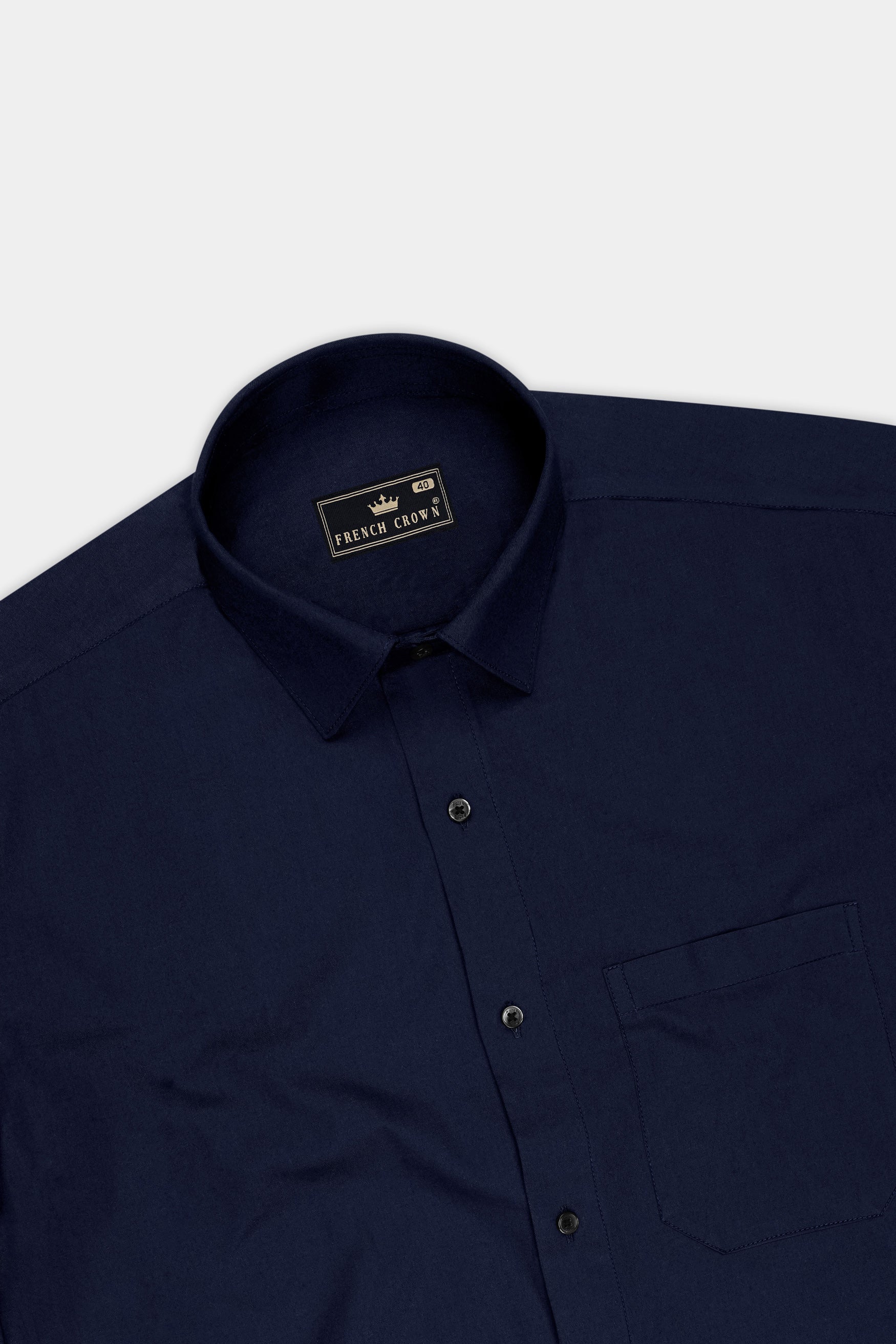 Celestia-Space Blue Twill Premium Cotton Dress Shirt