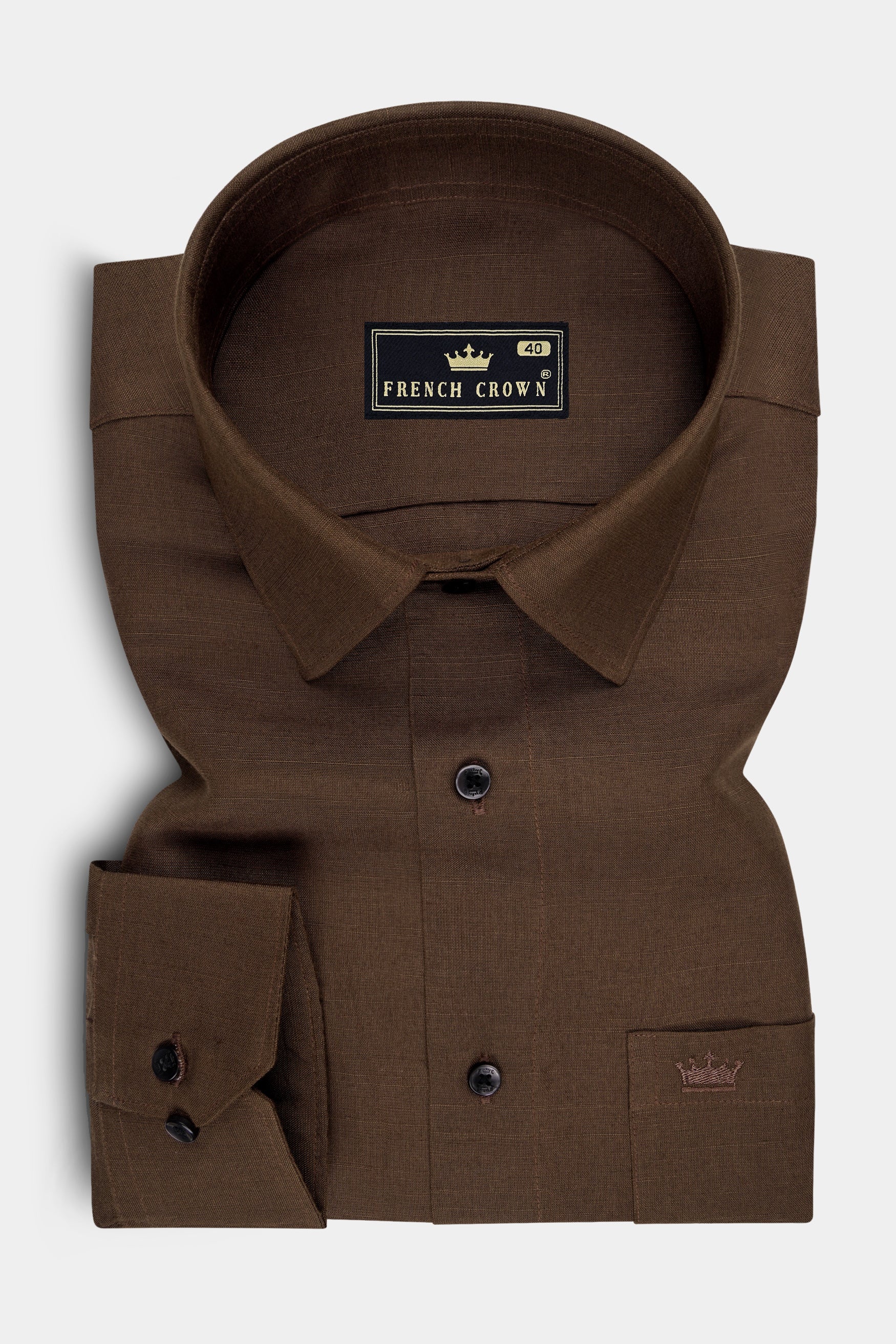 Sienna-Cork Brown Luxurious Linen Dress Shirt
