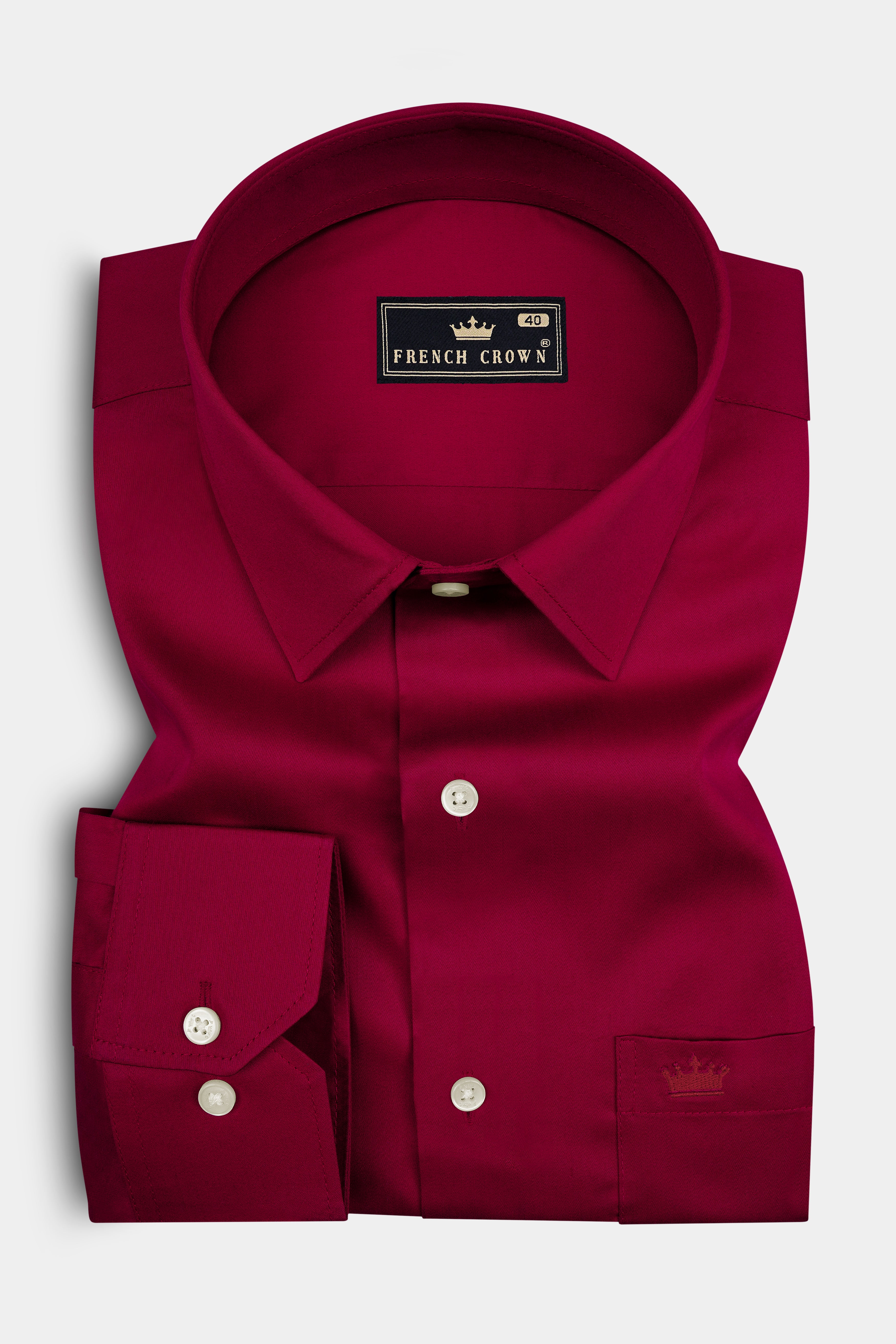Gleam-Merlot Pink Subtle Sheen Super Soft Premium Cotton Dress Shirt