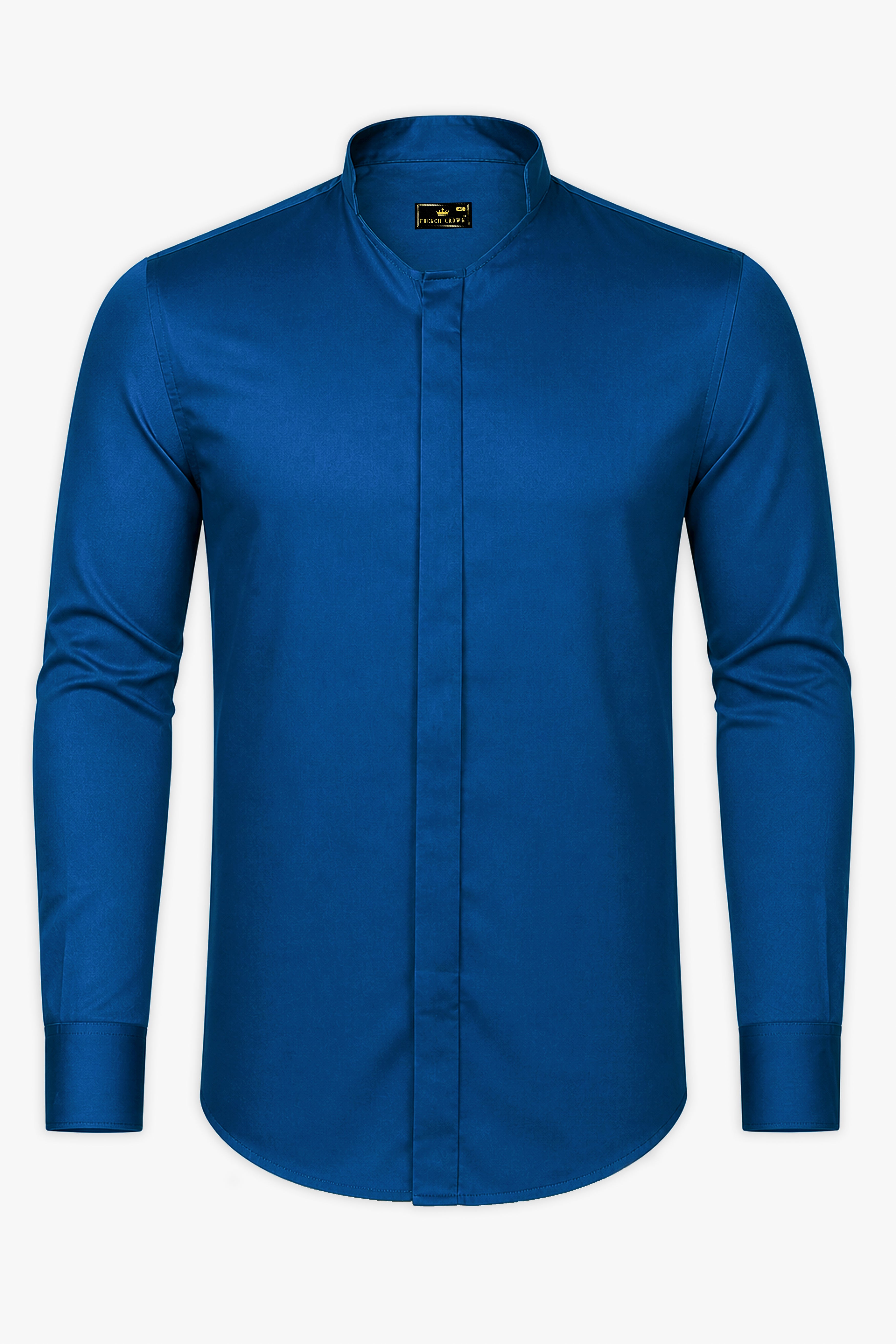 Regal-Congress Blue Subtle Sheen Super Soft Premium Cotton Casual Designer Shirt