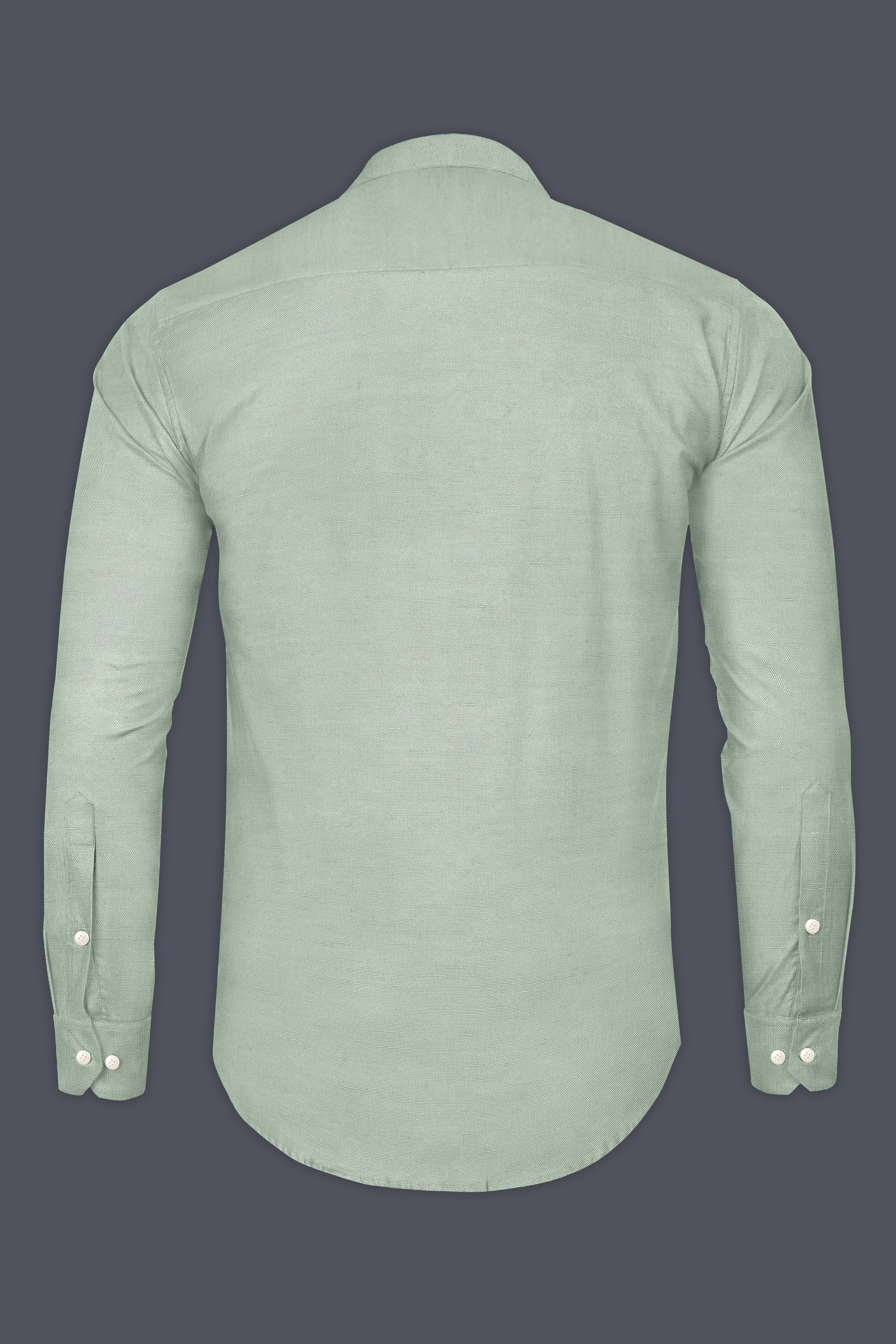 Terra-Clay Ash Green Luxurious Linen Designer Casual Shirt
