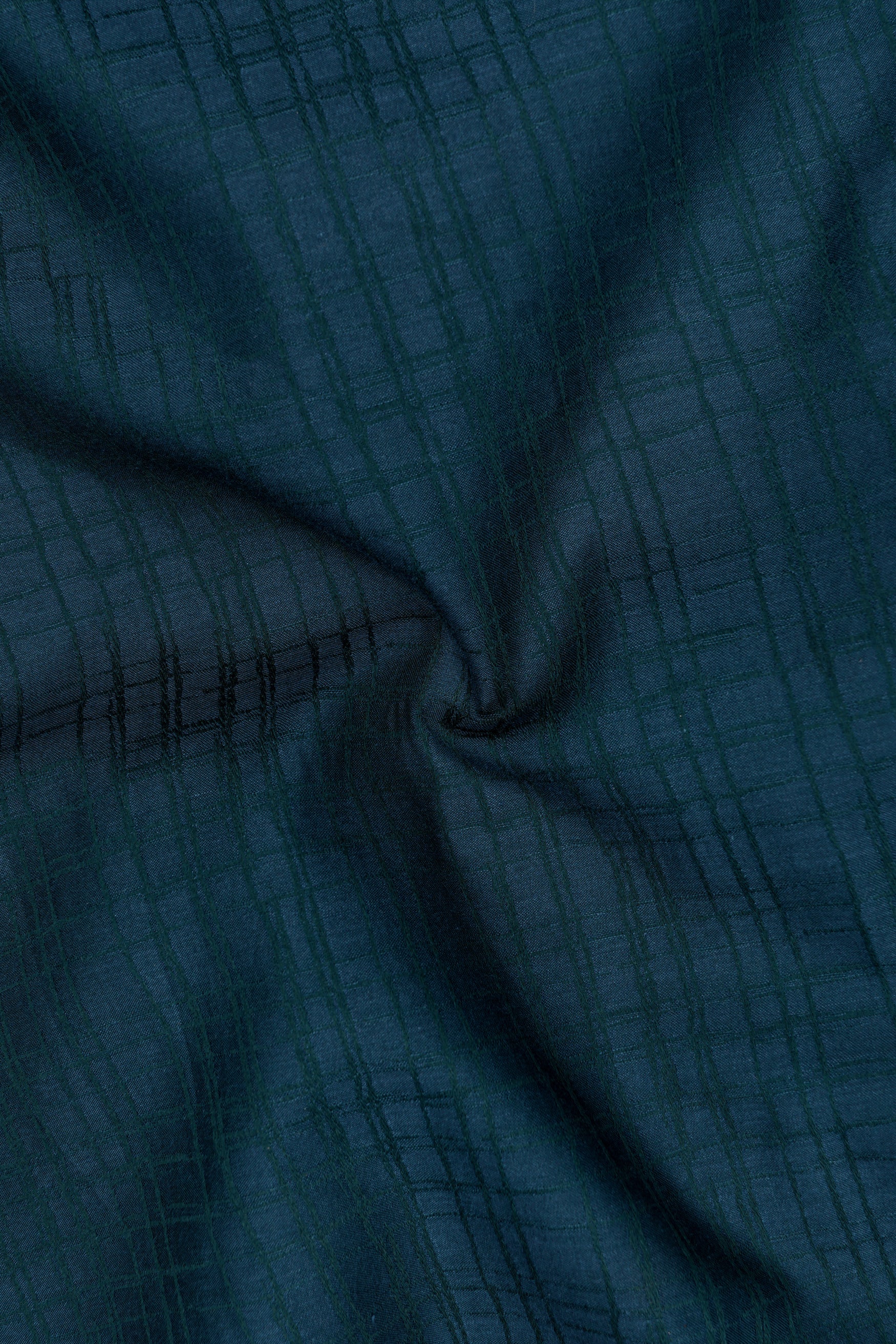 Noctis-Firefly Blue Jacquard Textured Premium Cotton Dress Shirt