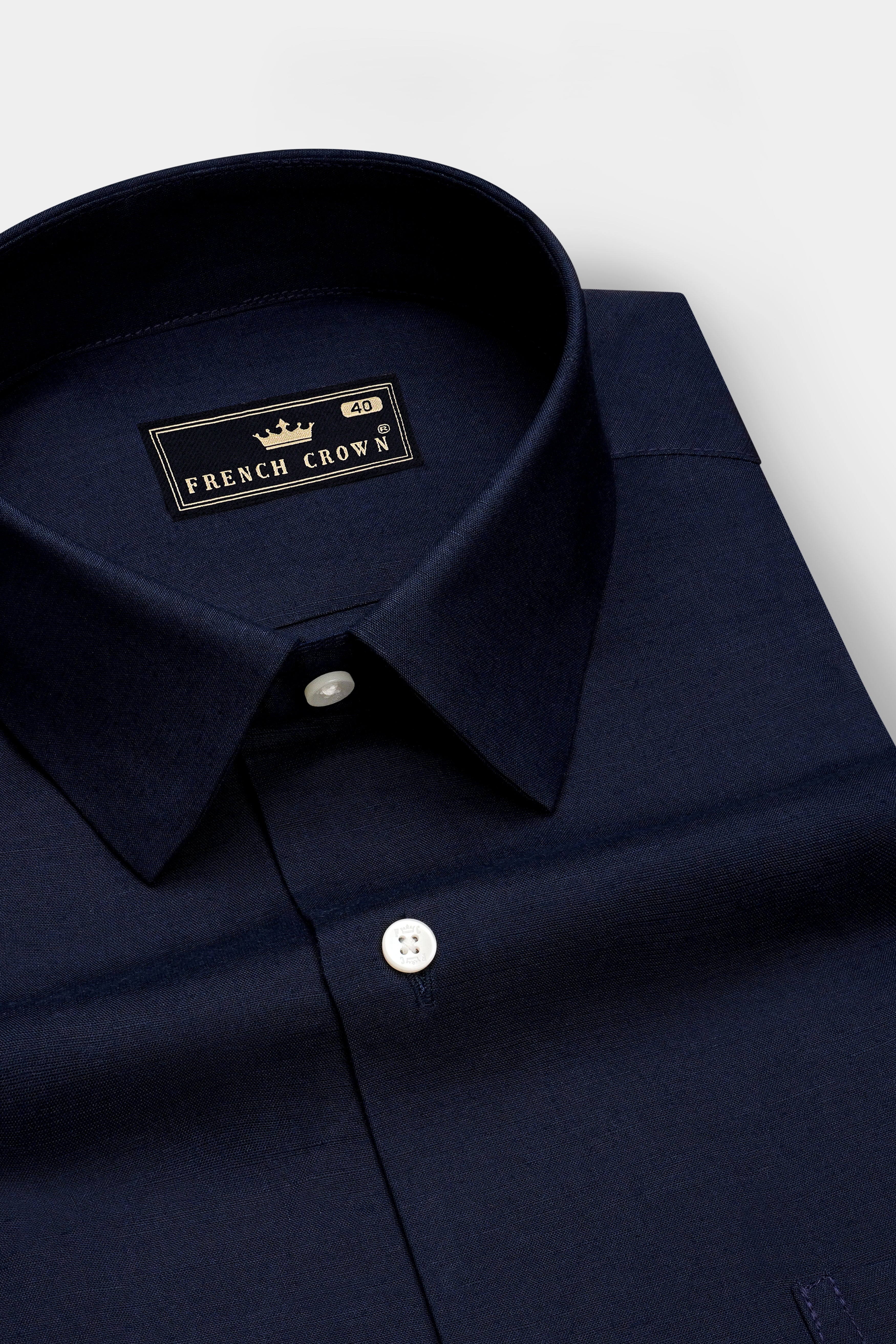 Noctis-Cinder Blue Luxurious Linen Dress Shirt