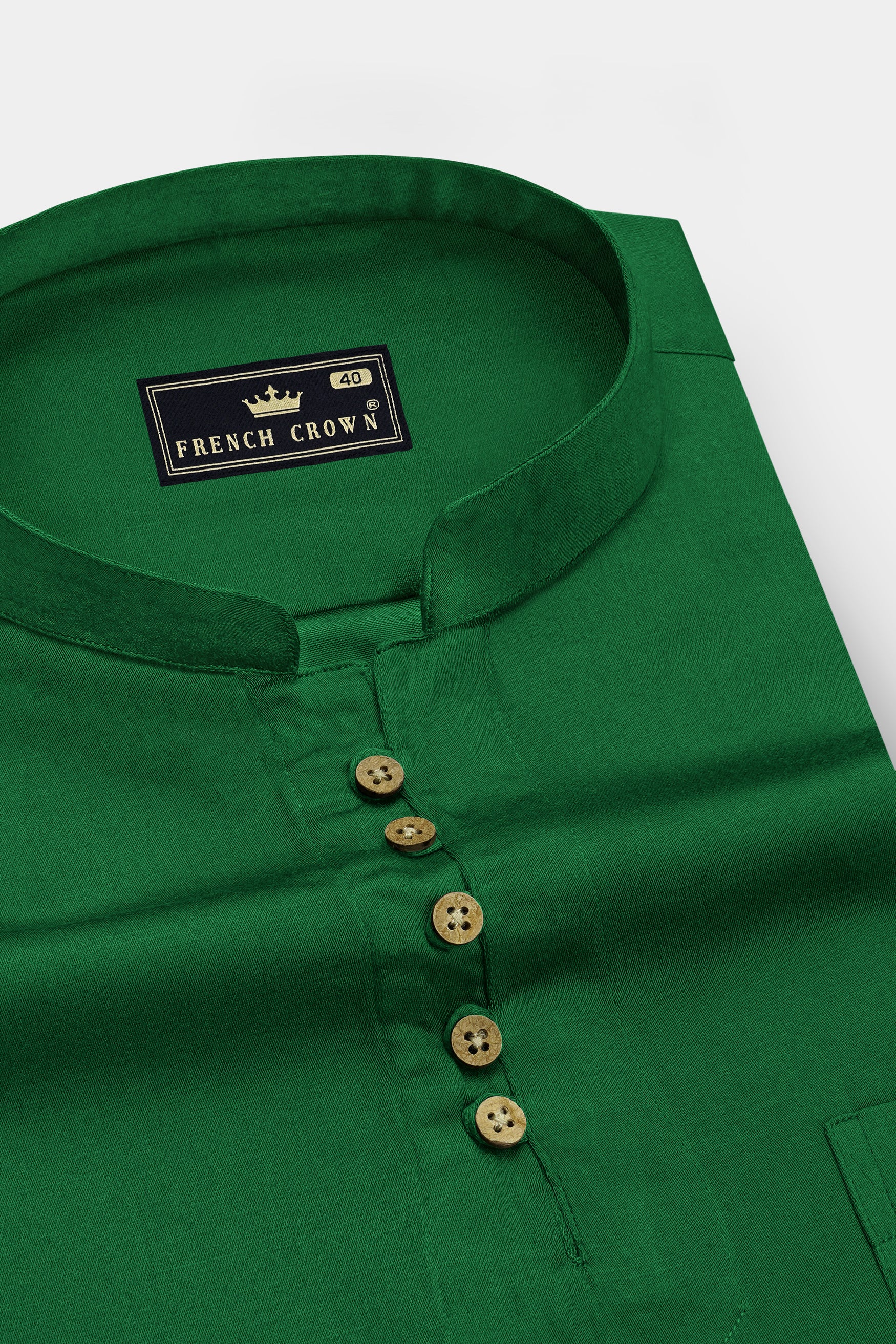 Opaline-Parsley Green Subtle Sheen Super Soft Premium Cotton Casual Kurta Shirt