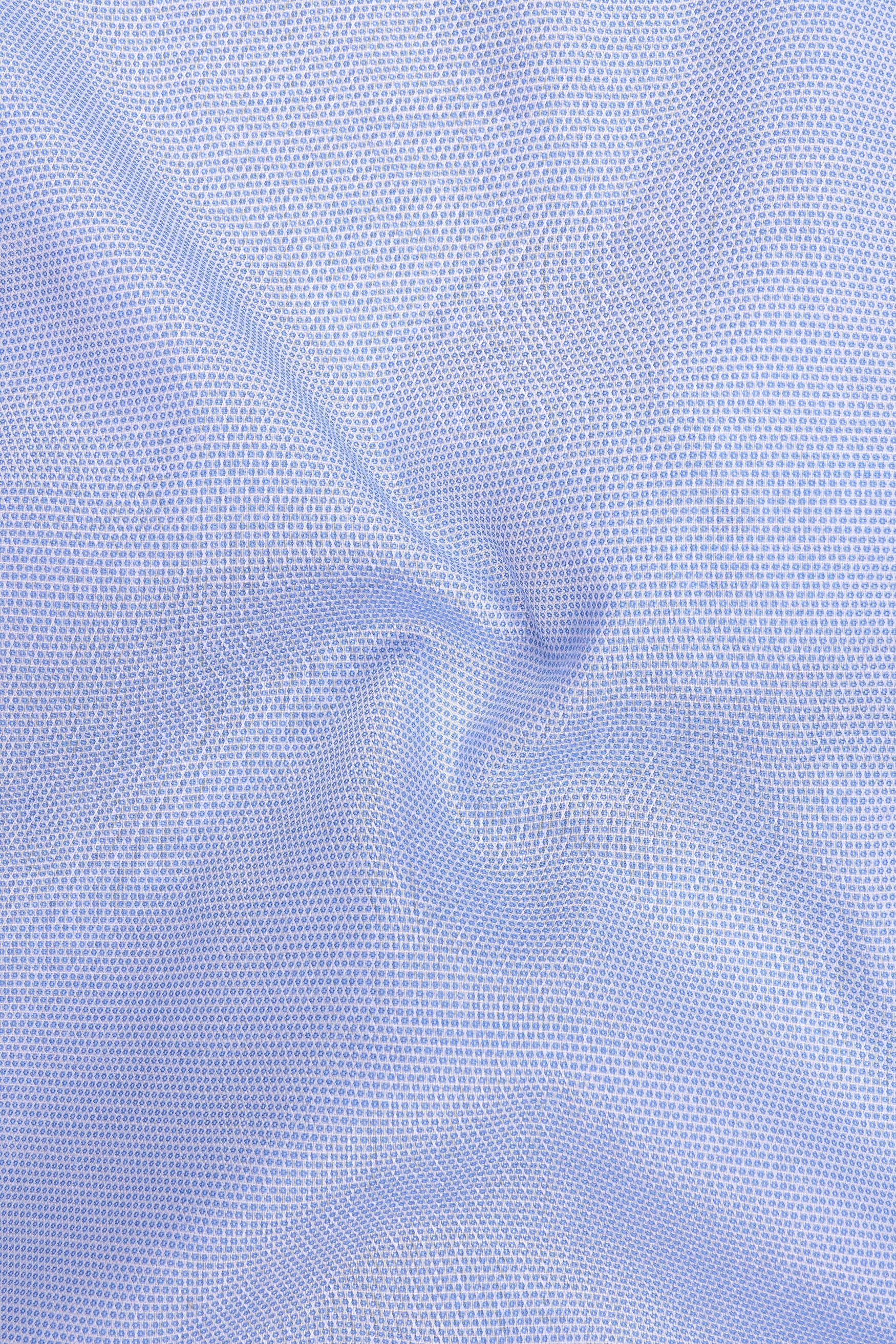 Ciel-Carolina Blue Printed Dobby Premium Giza Cotton Dress Shirt