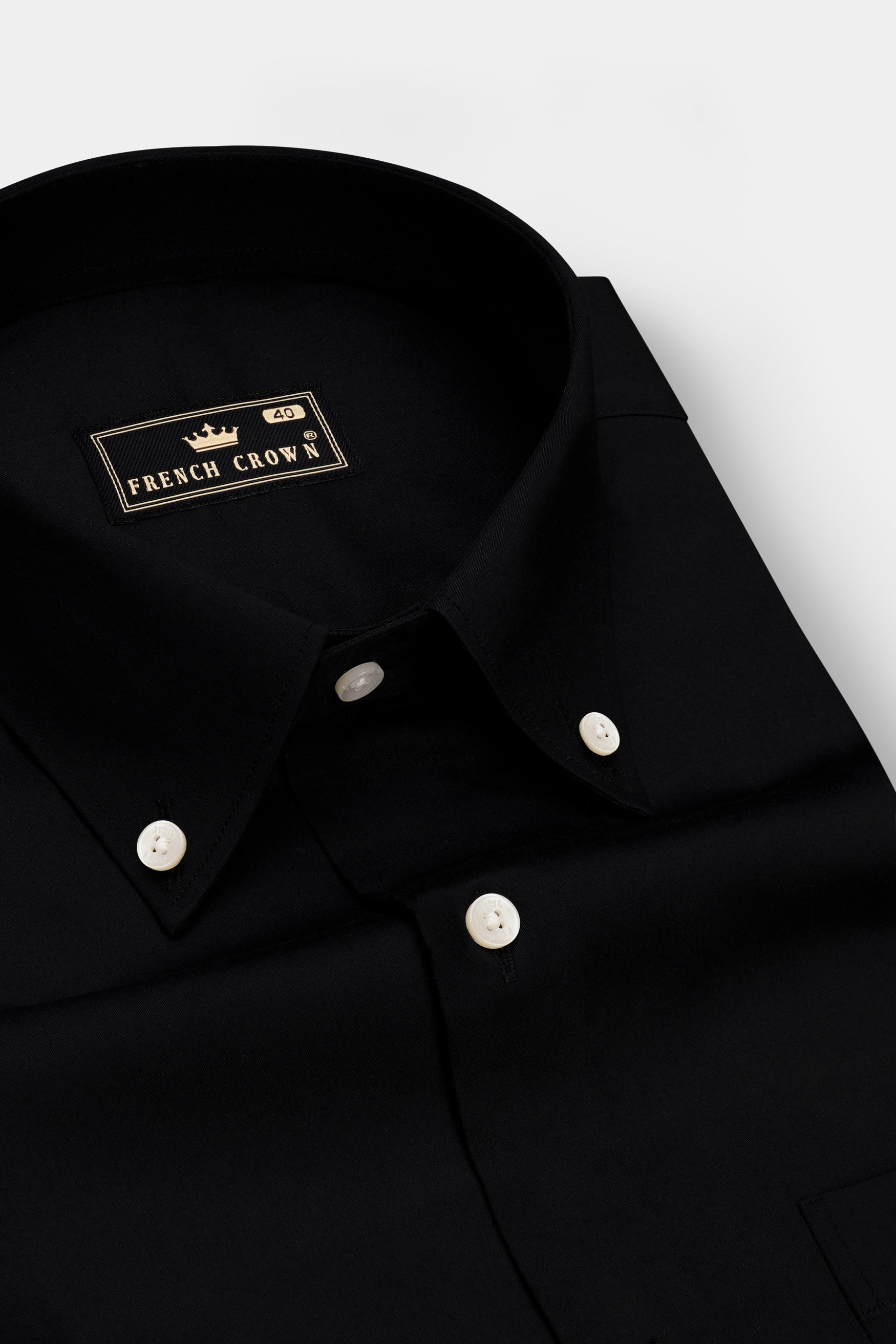 Radiance-Jade Black Subtle Sheen Super Soft Premium Cotton Button Down Dress Shirt